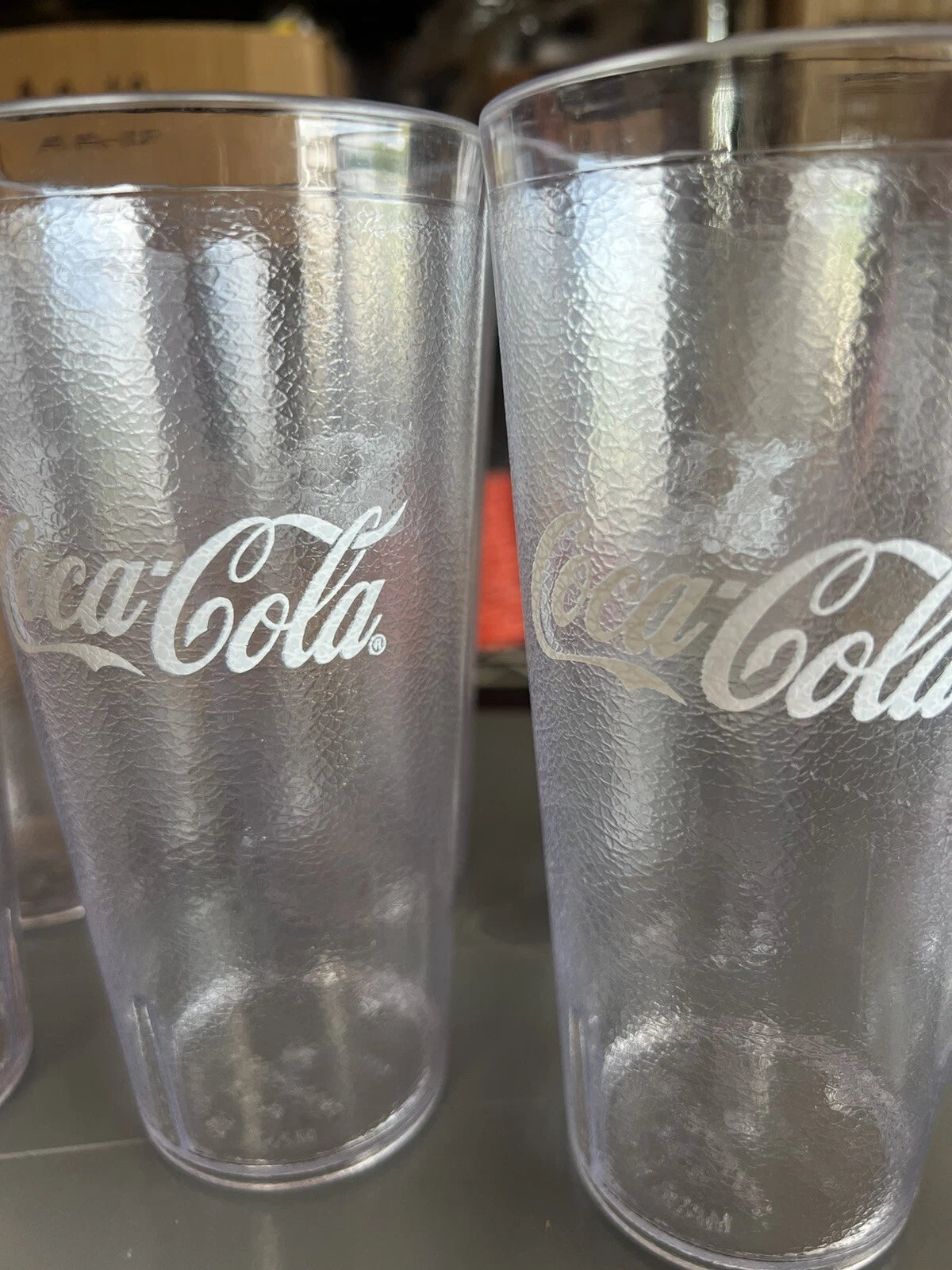 6-Coca Cola Clear Durable Plastic Restaurant Textured Tumblers Soda Cups 24 Oz | eBay
