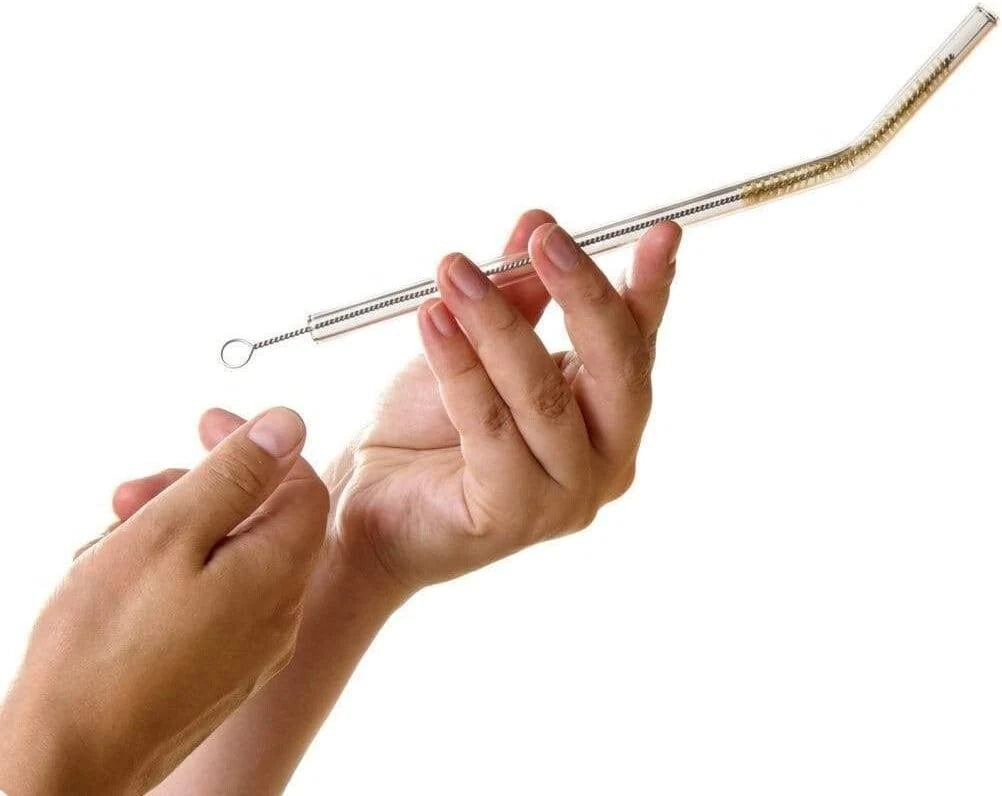 Eco-Friendly 6x 6-Inch Glass Straws with Plastic-Free Cleaning Brush, | eBay