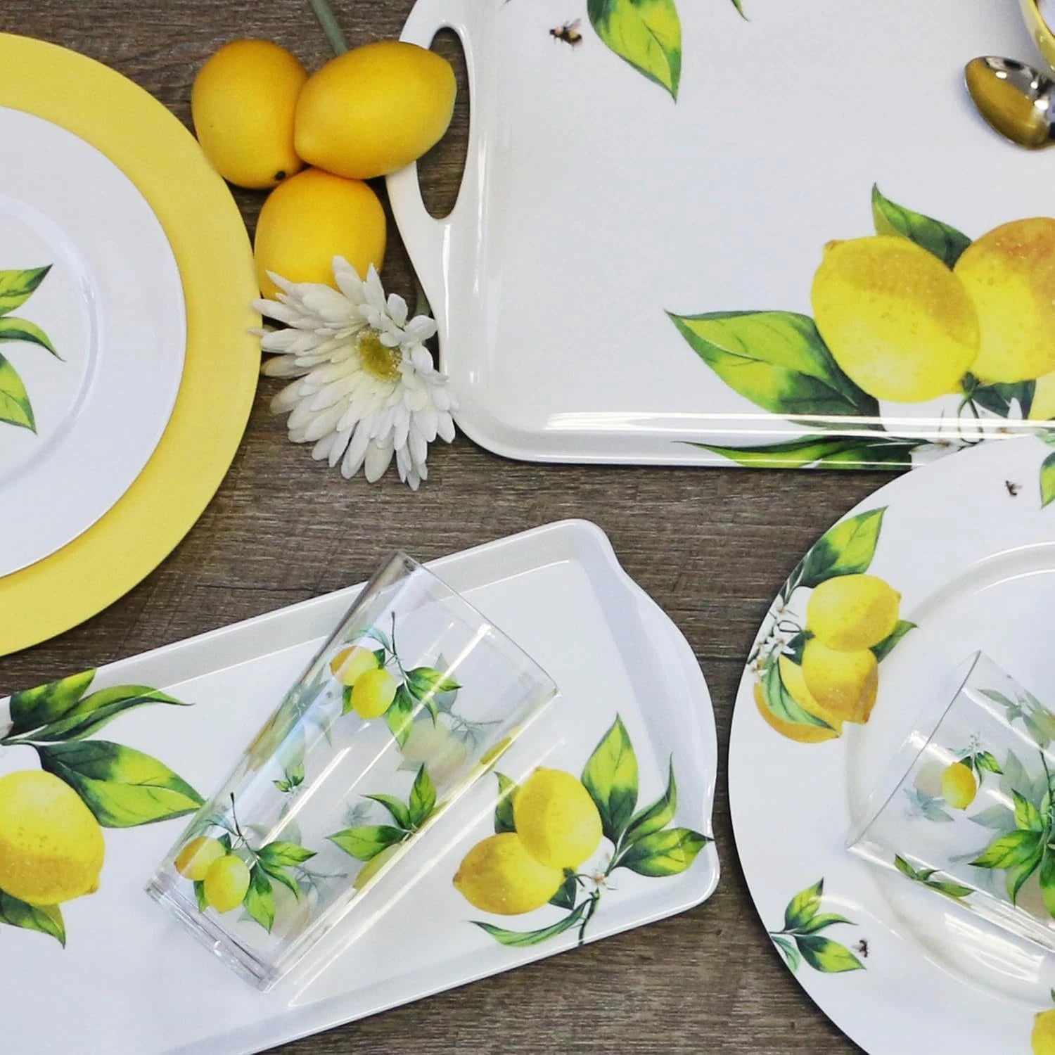 Calypso Basics Fresh Lemons by , 19Oz Acrylic Ice Tea Drinkware, Set of 6, White | eBay