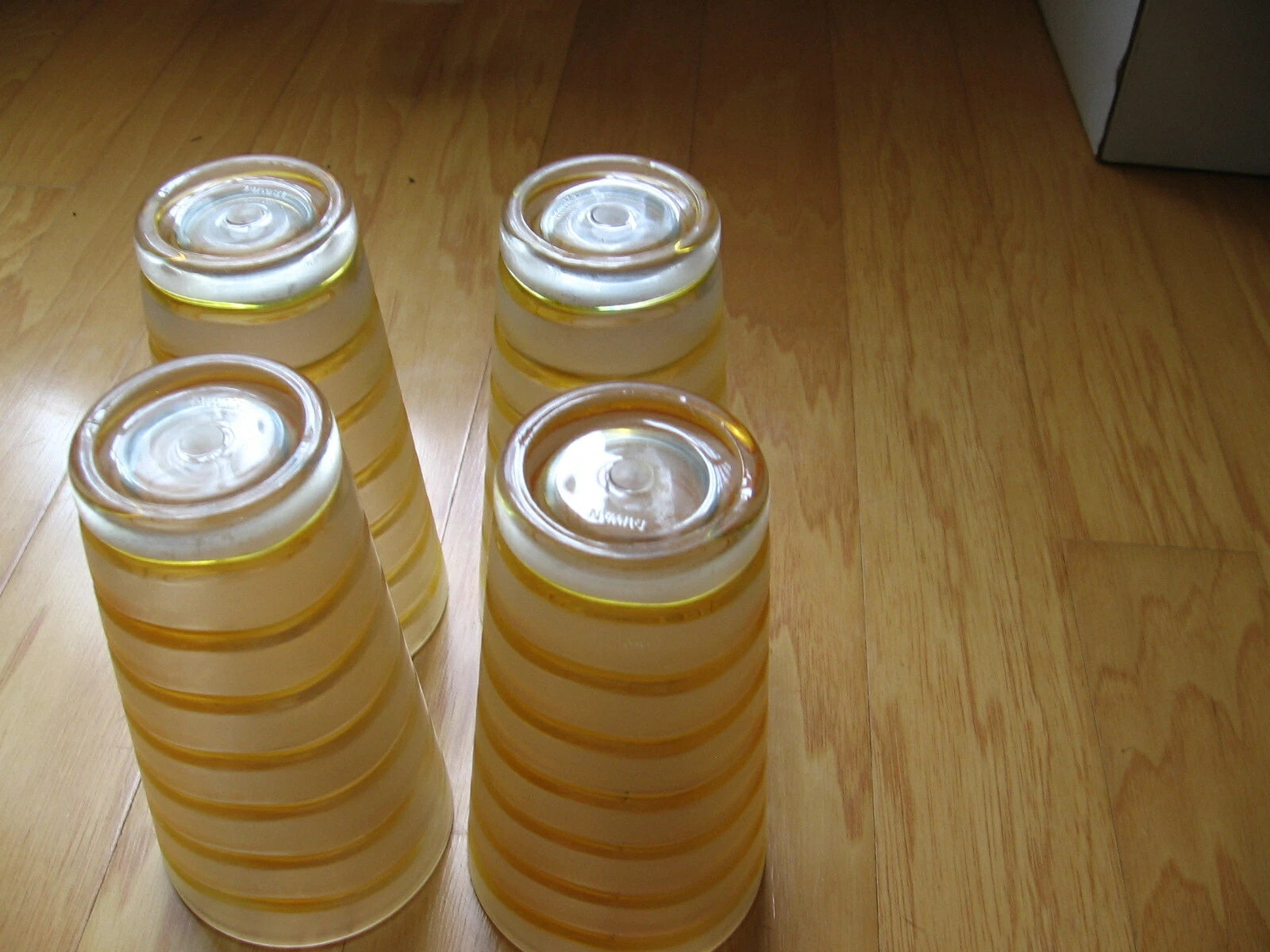 Acrylic Tumbler Drinking Glass Lot of 4 Frosted w/ Horizontal Lines 16 oz Taiwan | eBay