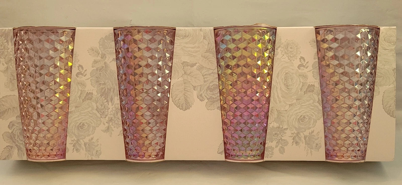 Shabby Chic 4 Pack Acrylic Drinkware Pink Studded Tumblers Cup 19 Oz BPA Free | eBay