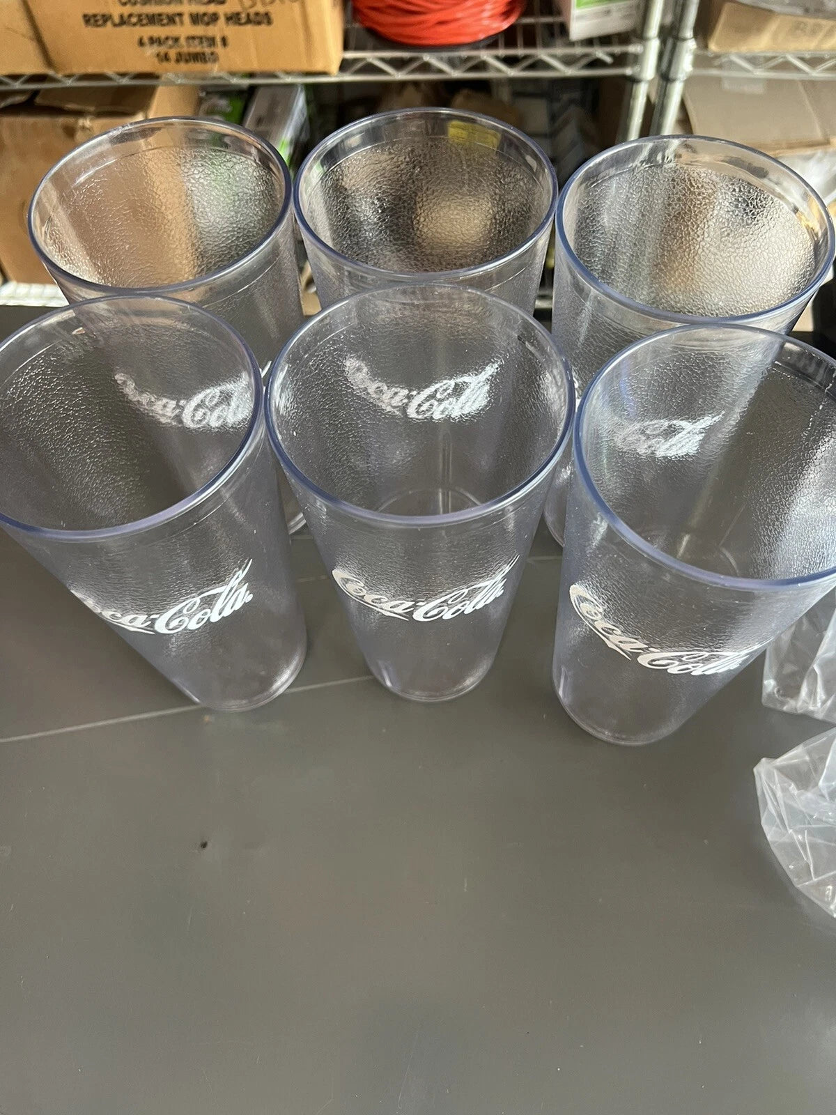 6-Coca Cola Clear Durable Plastic Restaurant Textured Tumblers Soda Cups 24 Oz | eBay