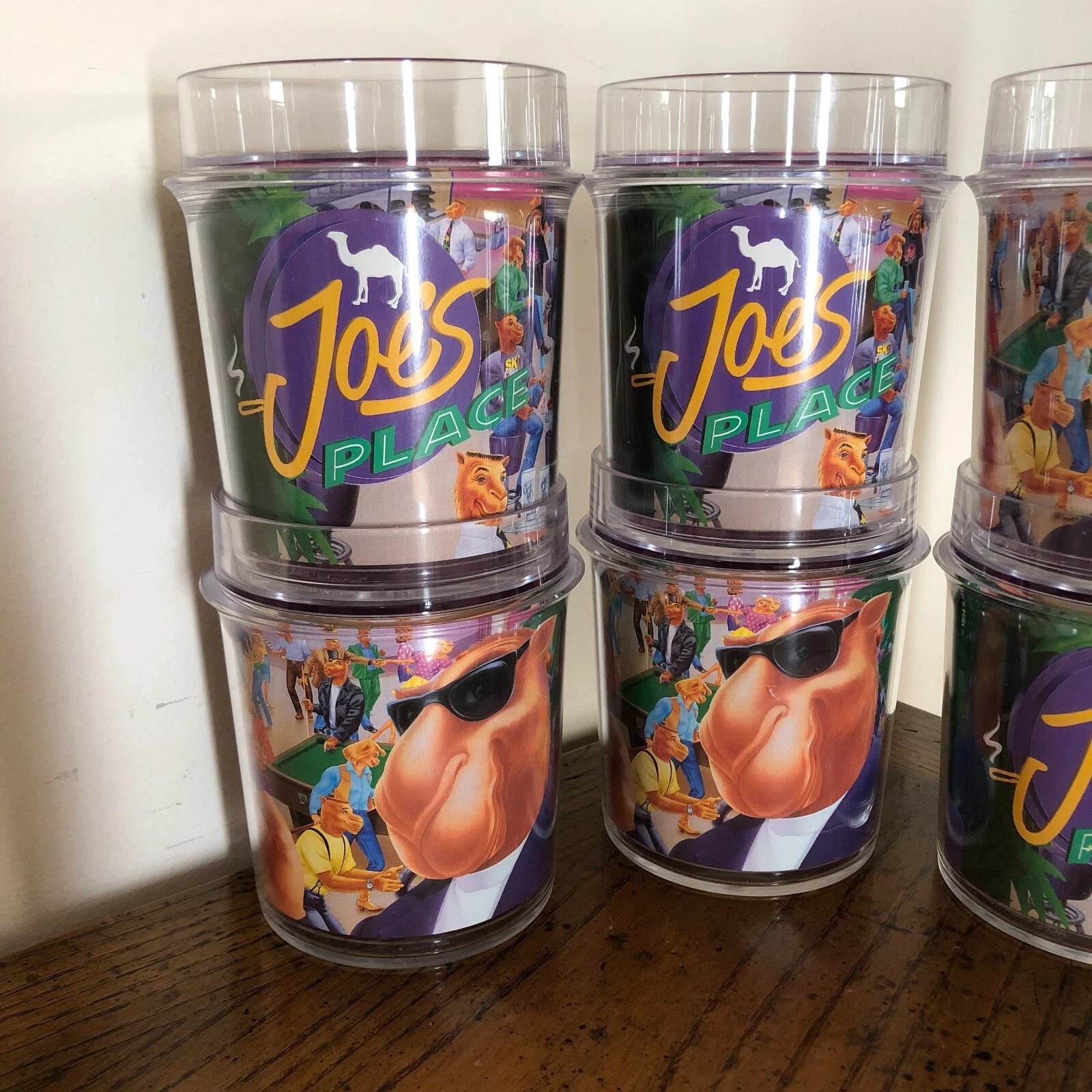 Joe's Place Acrylic Insulated Cups Lot of 6 Vintage 1994 Cool Camel USA Made NEW | eBay