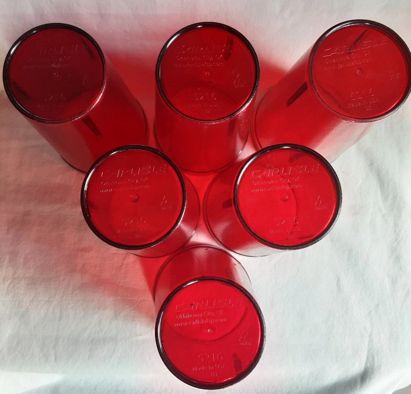 6-Set Carlisle Restaurant 16 oz Tumbler Cups Break-Resistant Drinking Red | eBay
