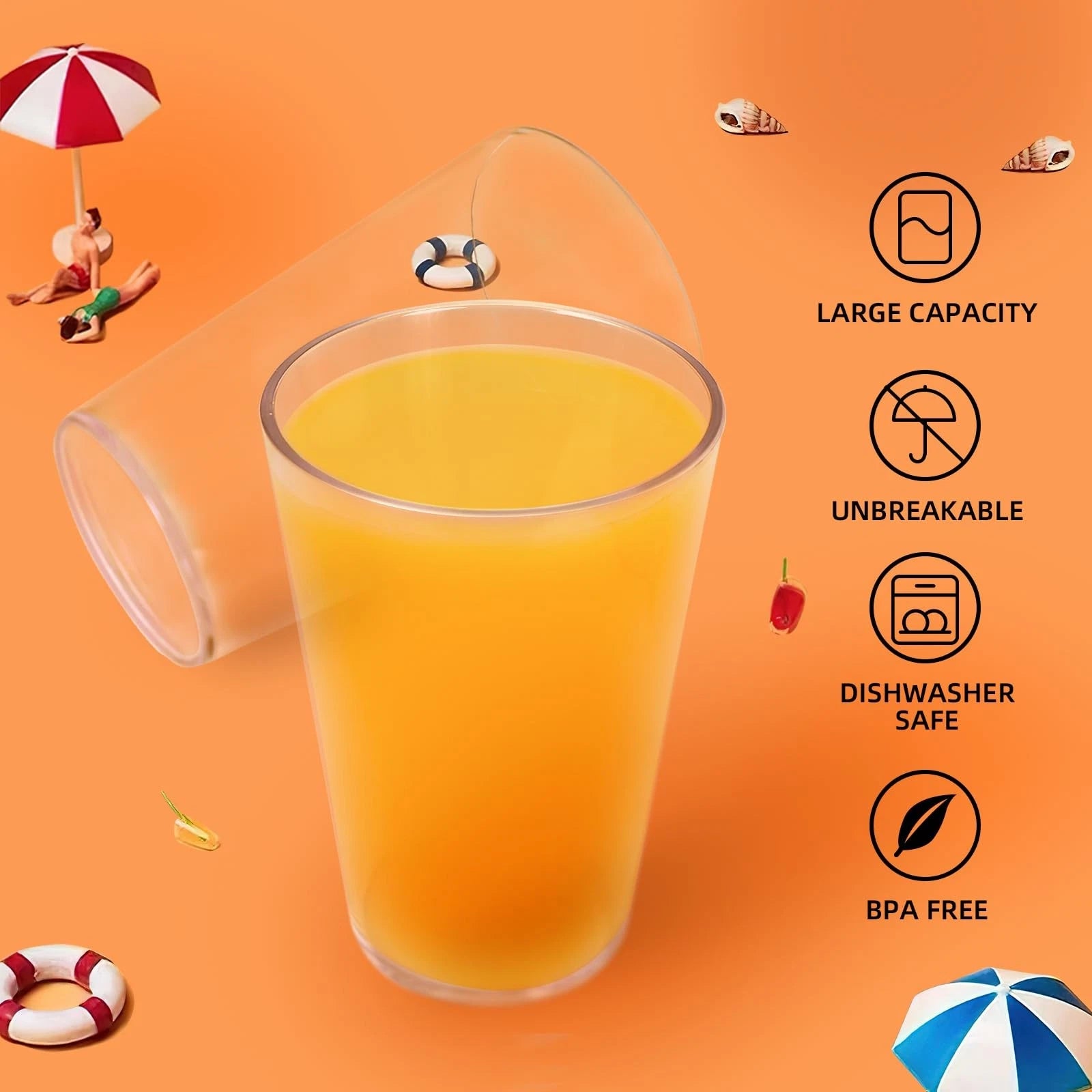 32oz BPA-free Plastic Cups Set of 6 - Reusable, Dishwasher, Freezer Safe | eBay