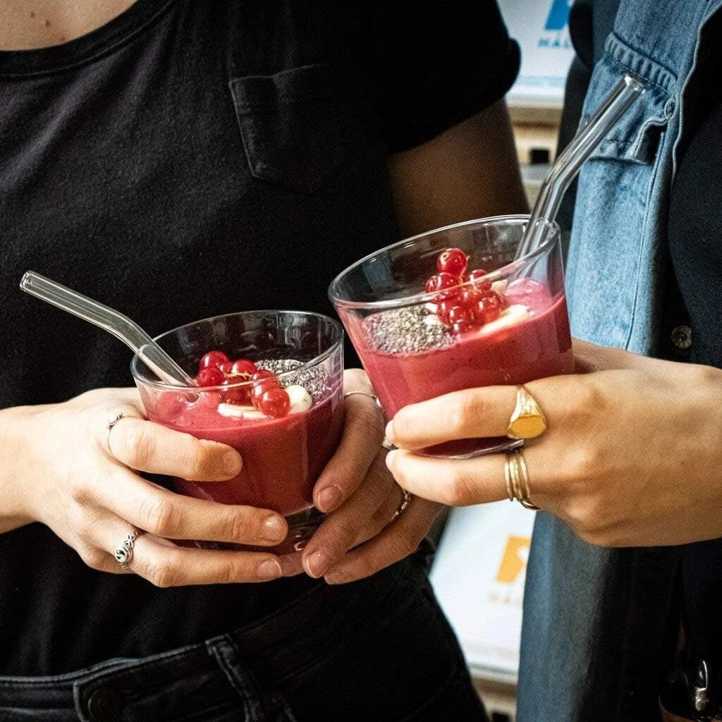Eco-Friendly 6x 6-Inch Glass Straws with Plastic-Free Cleaning Brush, | eBay