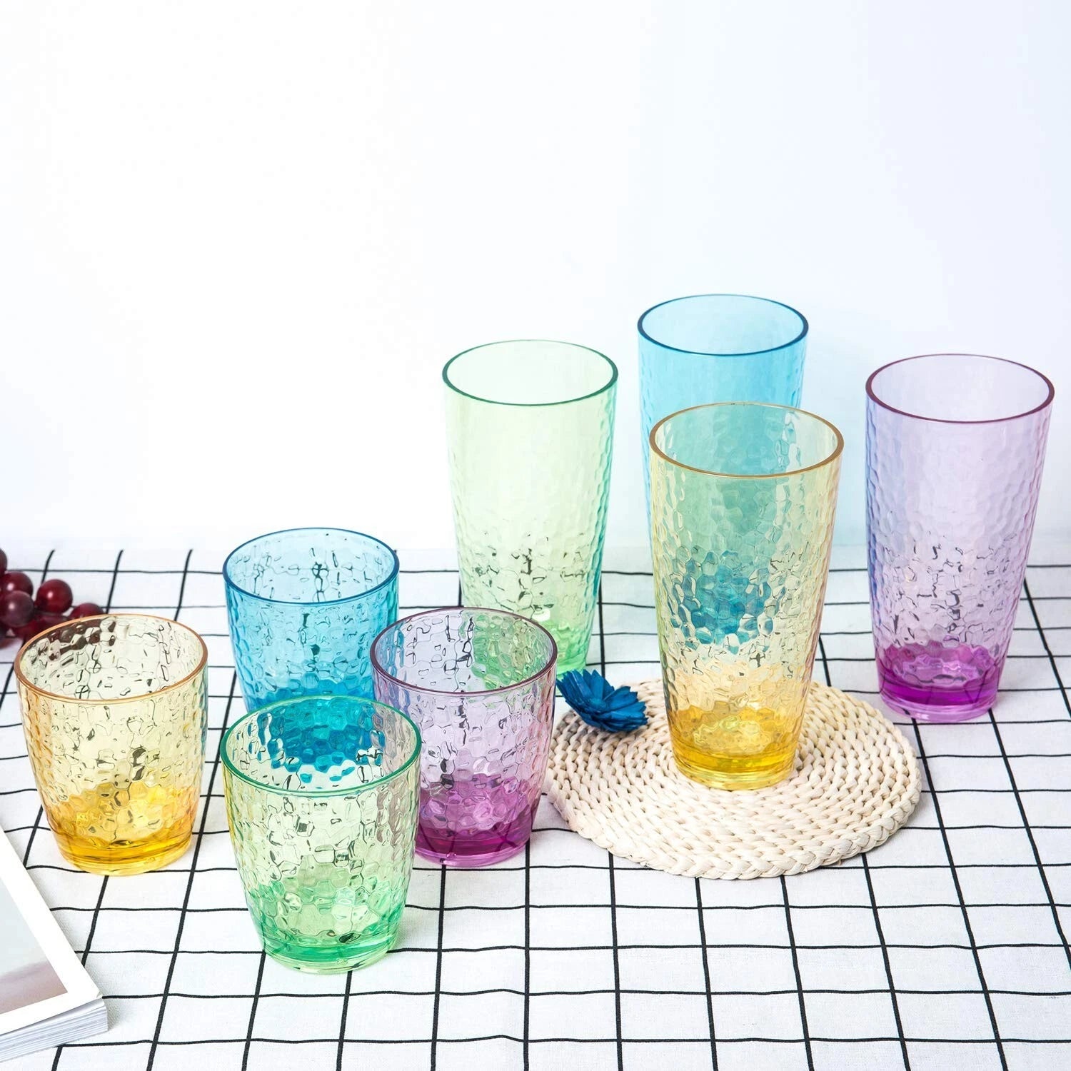 KOXIN-KARLU Hammered 15-ounce Plastic Tumbler Acrylic Glasses, set of 6 Multi... | eBay
