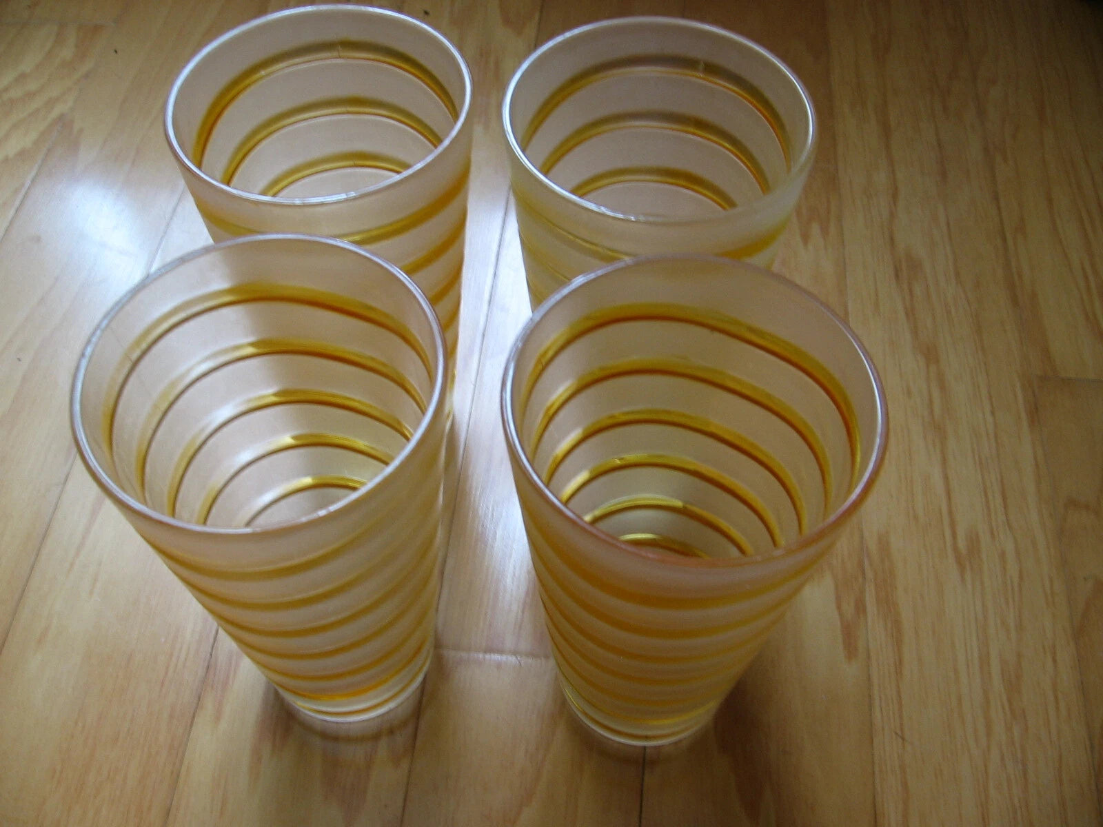 Acrylic Tumbler Drinking Glass Lot of 4 Frosted w/ Horizontal Lines 16 oz Taiwan | eBay