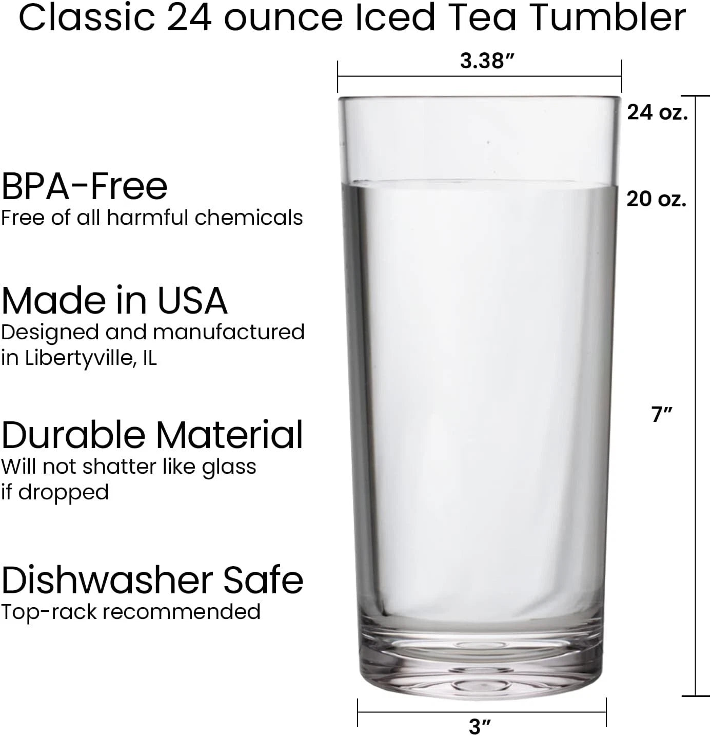 Elegant Set of 6 Clear 24oz Plastic Iced Tea Tumblers | Reusable and BPA-Free | eBay