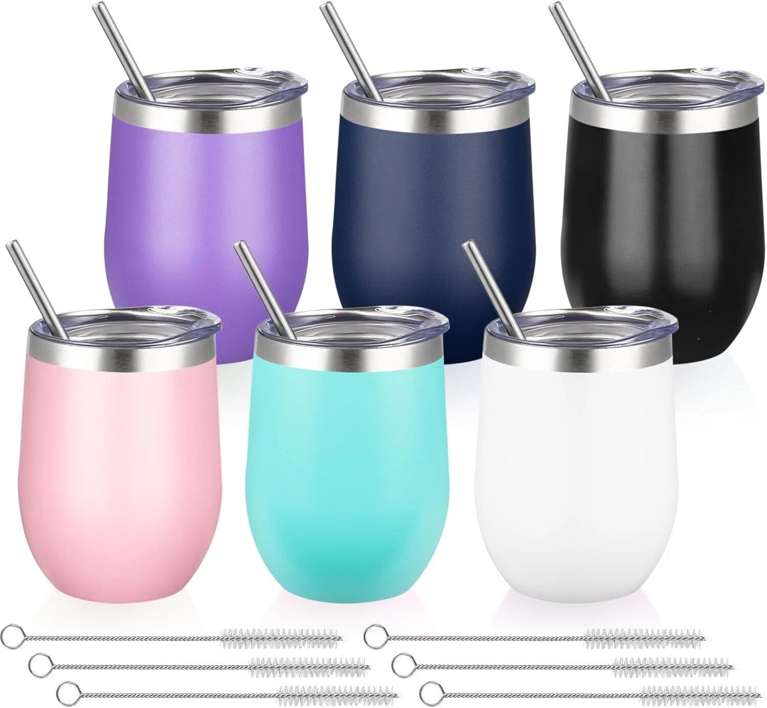 Colorful 12 Oz Insulated Wine Tumblers - Unbreakable Stainless Steel for Travel | eBay