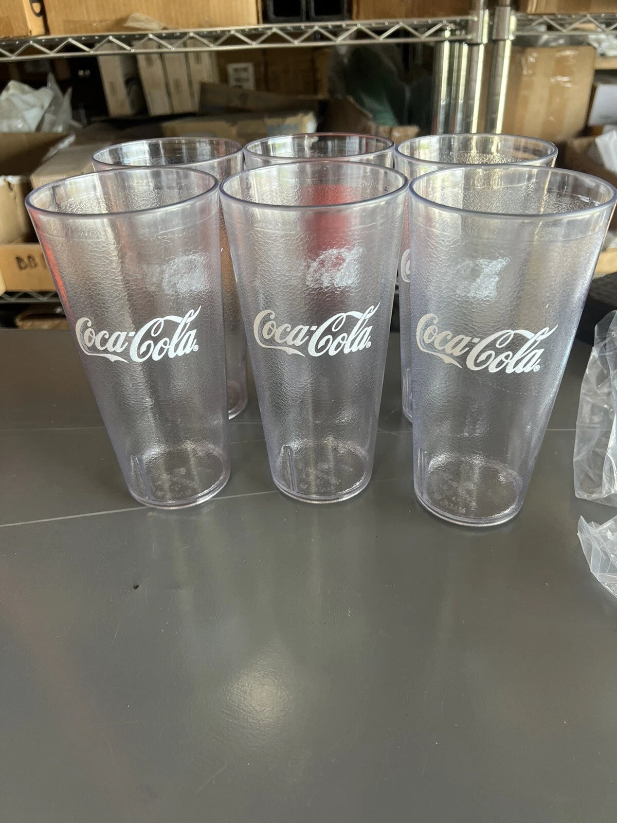 6-Coca Cola Clear Durable Plastic Restaurant Textured Tumblers Soda Cups 24 Oz | eBay