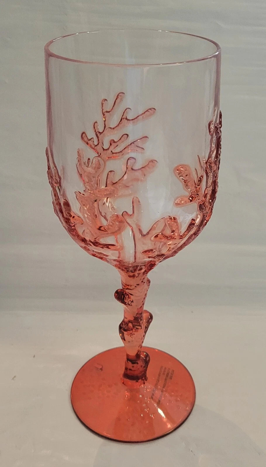6 ct Coastal Nautical Beach Coral Acrylic Drinking Wine Glasses Indoor/Outdoor | eBay