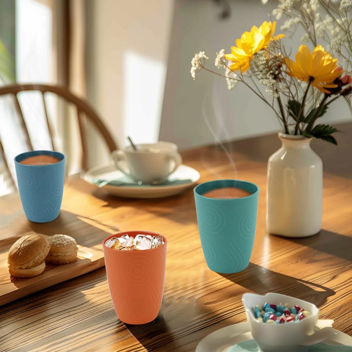 12 oz Wheat Straw Cups Set of 6, Alternatives to Plastic Cups Reusable, Unbre... | eBay