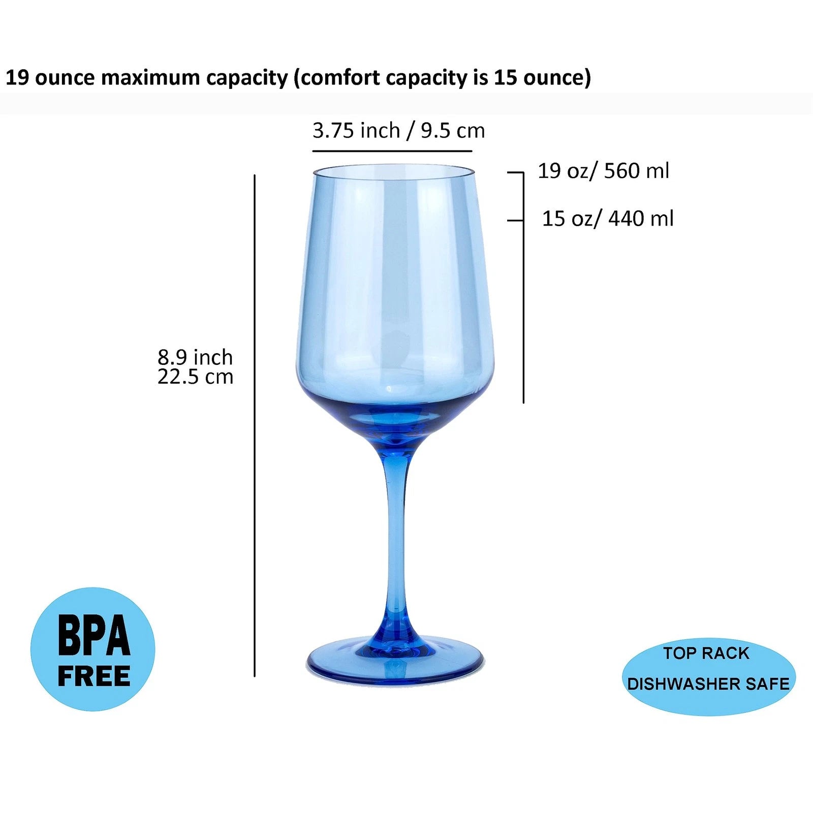 KOXIN-KARLU 18oz Unbreakable Acrylic Wine Glasses, Multicolor Set of 6 | eBay