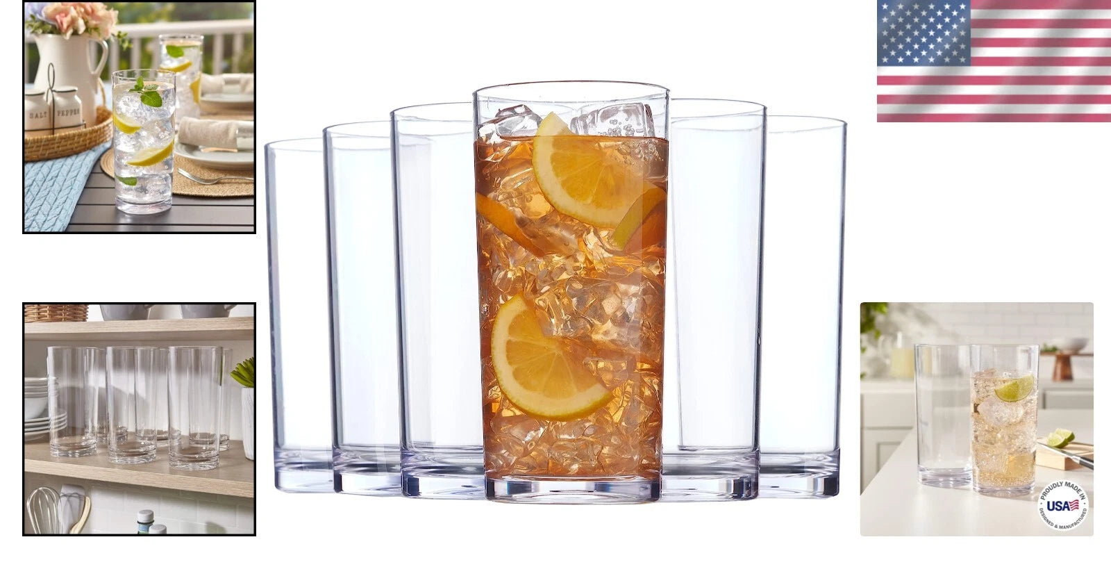 Elegant Set of 6 Clear 24oz Plastic Iced Tea Tumblers | Reusable and BPA-Free | eBay