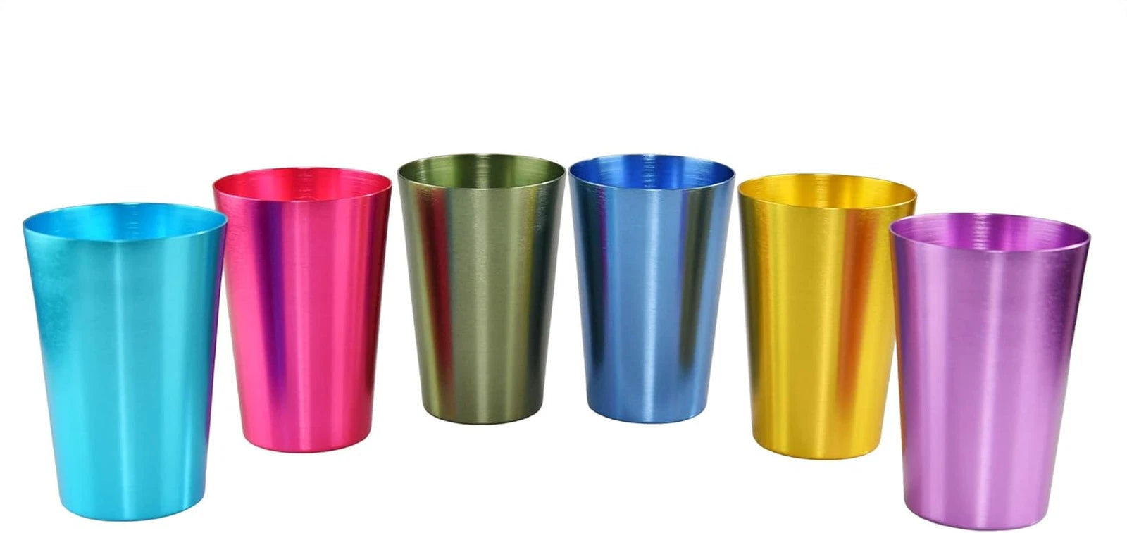 Colorful Aluminum Drinking Cups Set of 6, Colored Metal Tumblers, Shatte | eBay