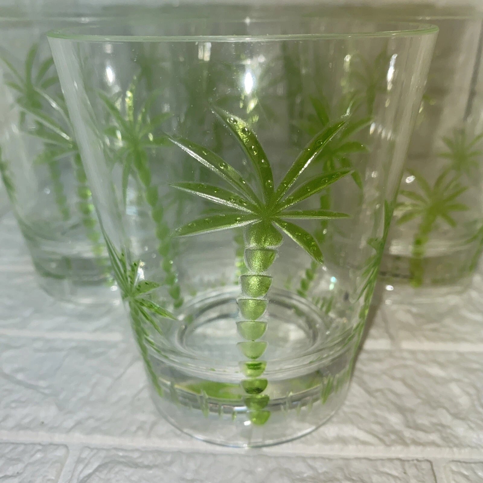 6 Ct. Acrylic Short Tumblers Palm Trees Drinking Cups Summer Tropical 4 1/2” LNC | eBay