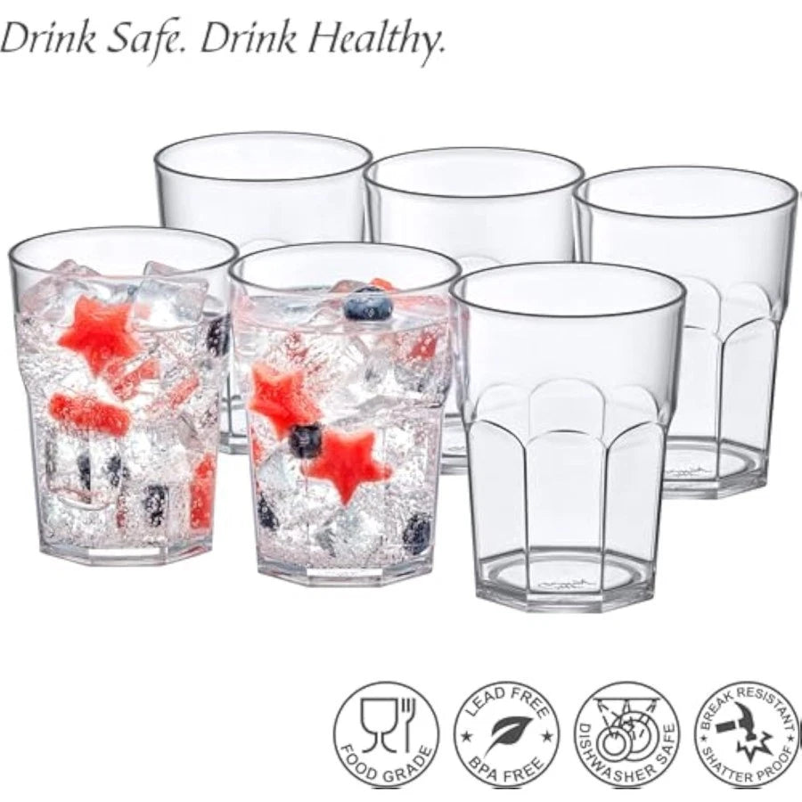 Affinity - 14-ounce clear plastic tumblers (set of 6), stackable, bpa- | eBay