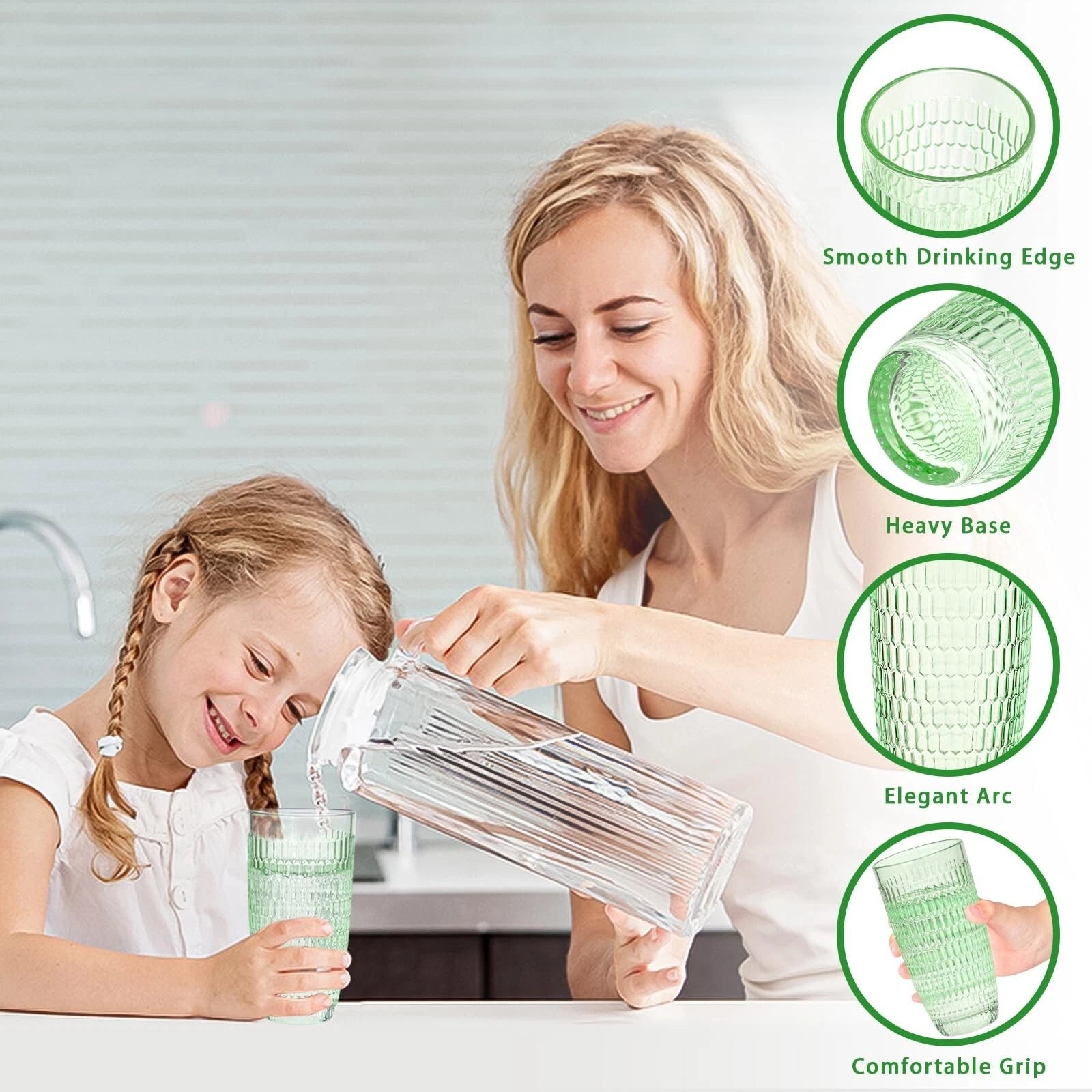 CREATIVELAND Highball Beverage Glasses Set of 6 Romantic Colored Thick & Heav... | eBay