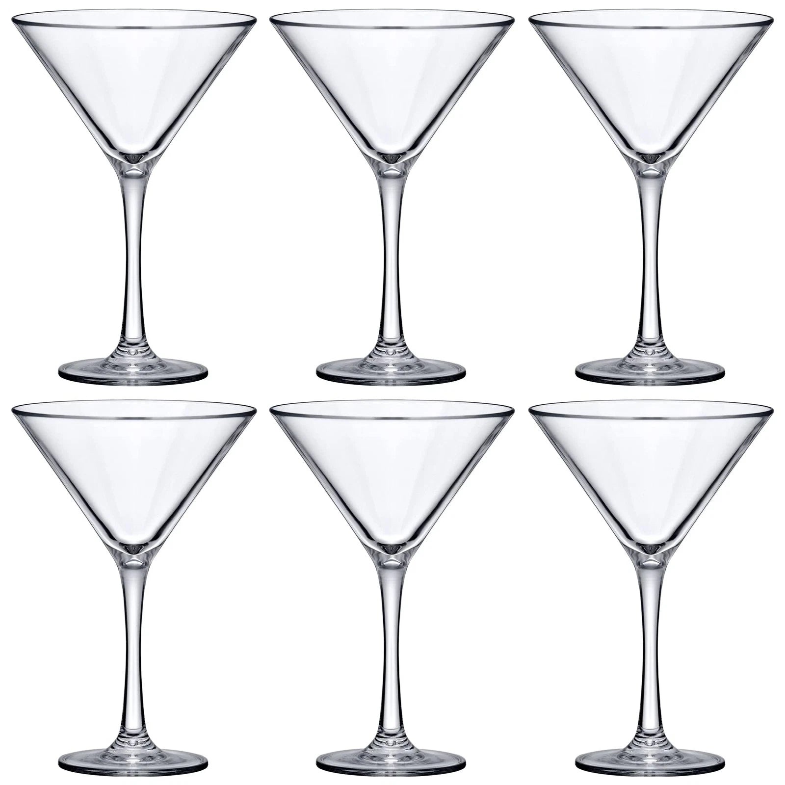 Abby Vesper 10oz Plastic Martini Glasses Set of 6- Reusable, BPA-Free, Outdoor | eBay