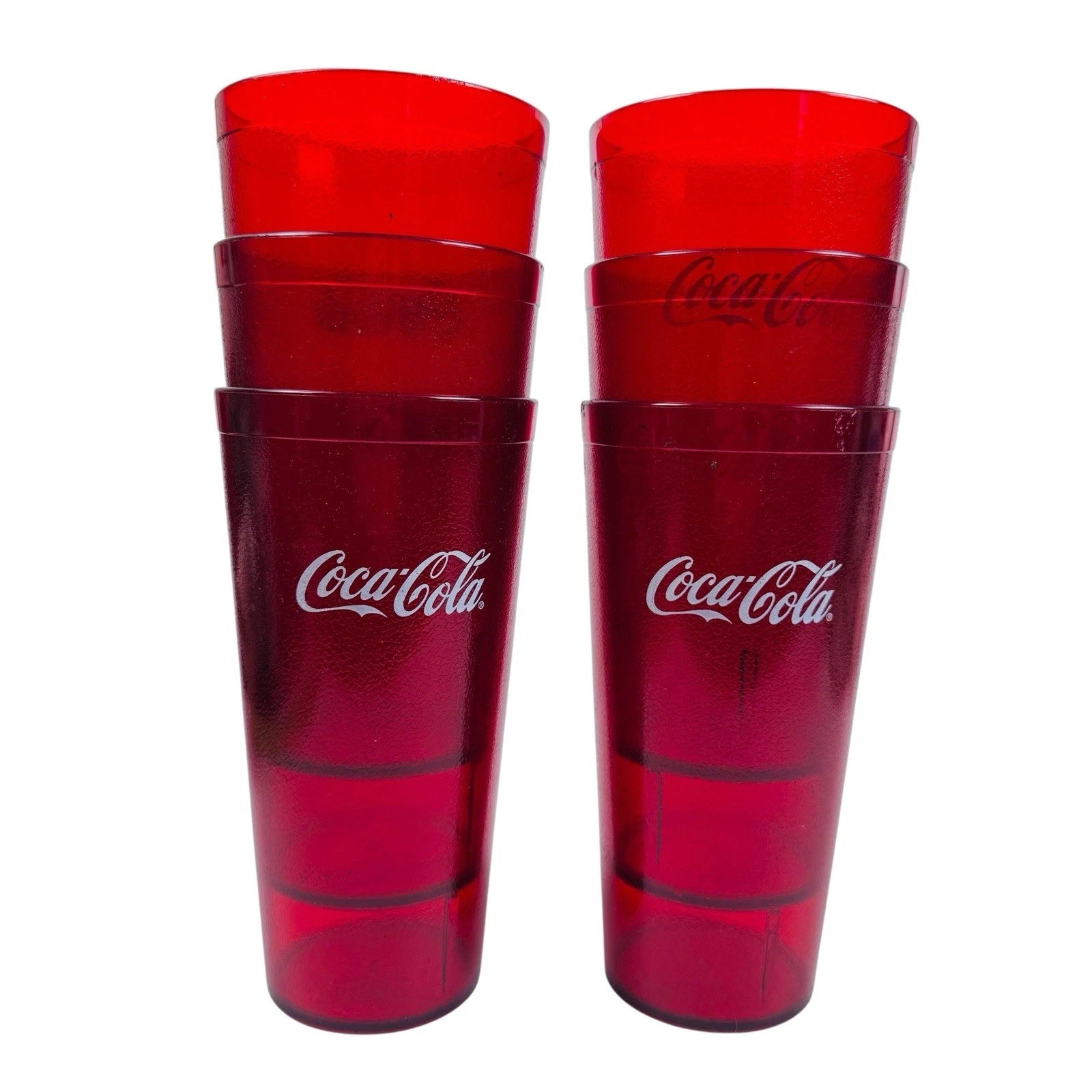 Coke Coca Cola Restaurant Red Plastic Tumblers Cups 20 oz Carlisle Lot of 6 New | eBay