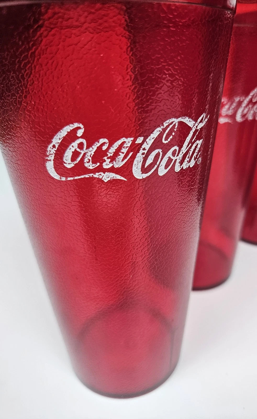 Coca-Cola Coke Ruby Red Plastic Tumblers Set of 6 - 20oz Cups Restaurant READ | eBay