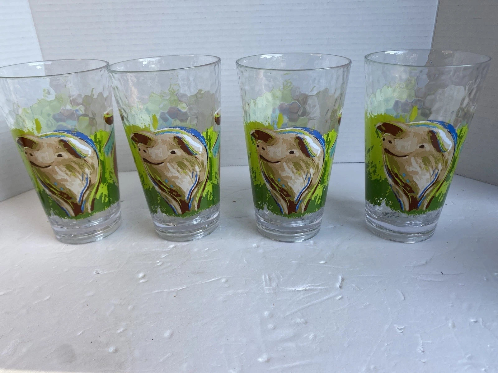 4 Farm Animal Plastic Glasses 6 1/2 Inches Tall | eBay