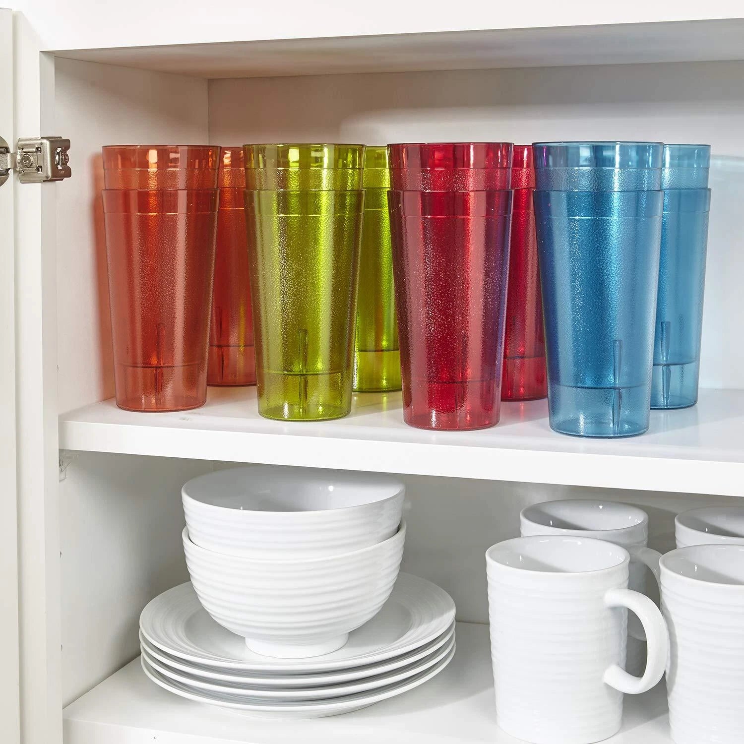 Cafe Plastic Reusable Tumblers set Of 16 20ounce Water Cups Assorted Colors | 674894969943| eBay