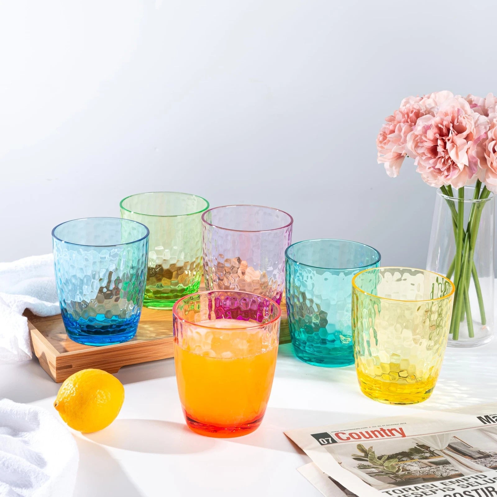KOXIN-KARLU Hammered 15-ounce Plastic Tumbler Acrylic Glasses, set of 6 Multi... | eBay