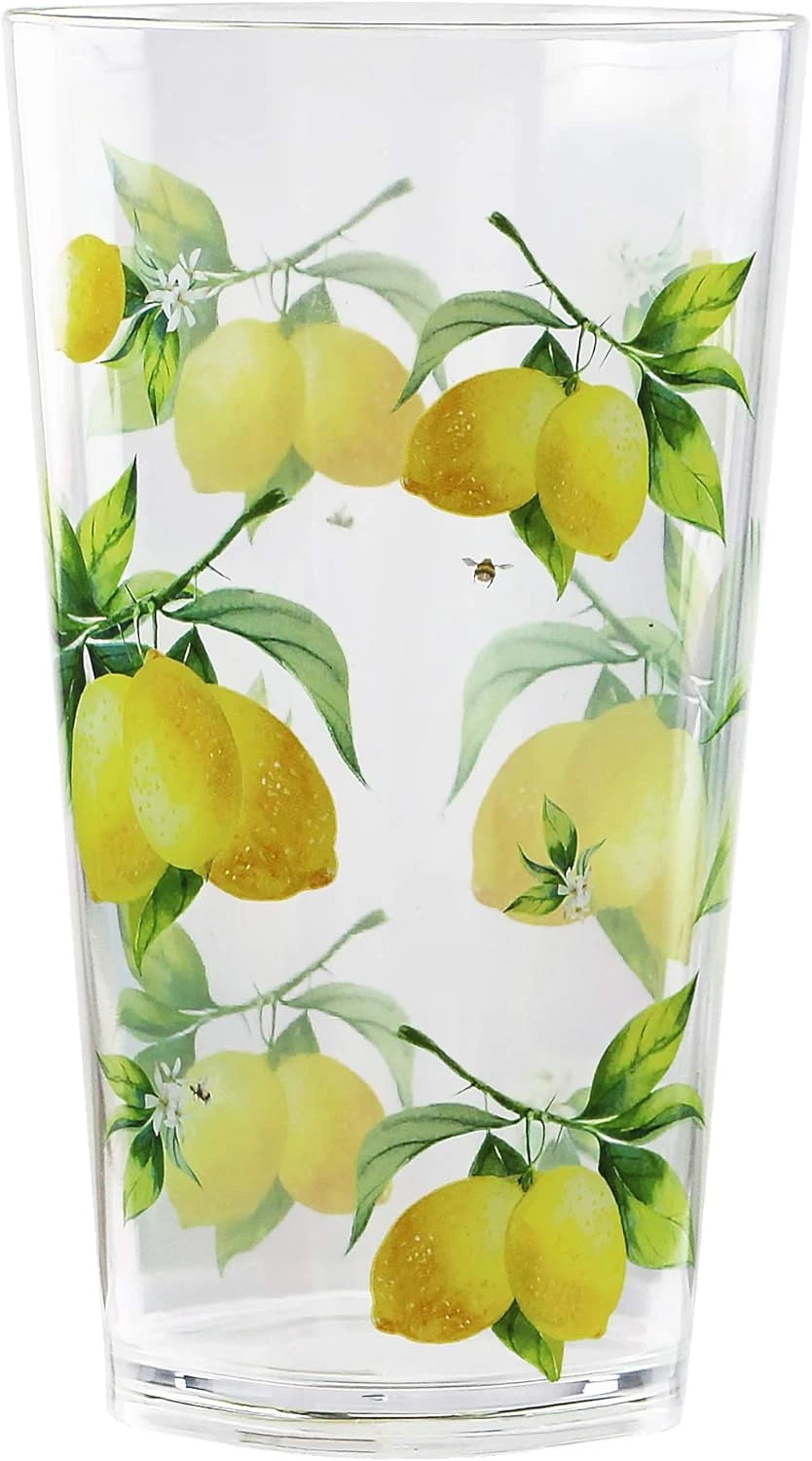 Calypso Basics Fresh Lemons by , 19Oz Acrylic Ice Tea Drinkware, Set of 6, White | eBay