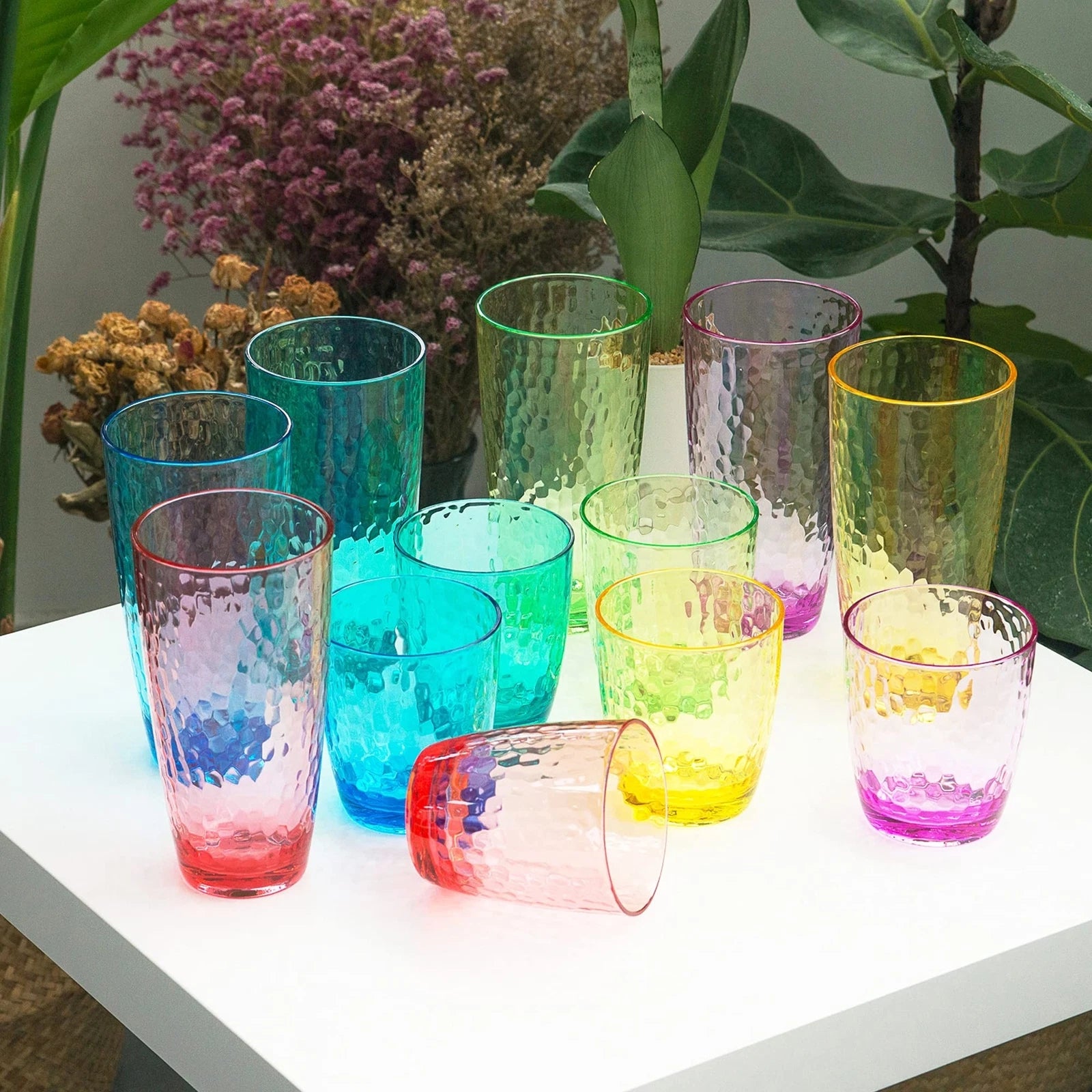 KOXIN-KARLU Hammered 15-ounce Plastic Tumbler Acrylic Glasses, set of 6 Multi... | eBay