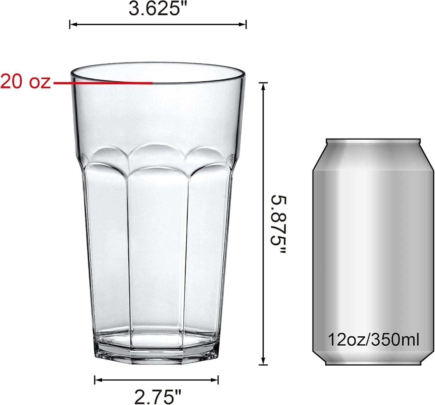 Crystal-Clear 20oz Plastic Tumblers Set of 6 - Shatter-Proof and Stylish | eBay