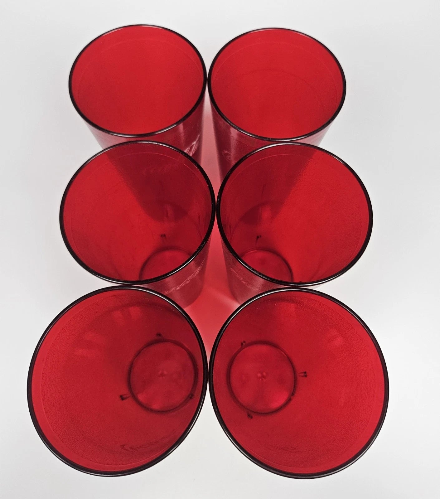 Coca-Cola Coke Ruby Red Plastic Tumblers Set of 6 - 20oz Cups Restaurant READ | eBay