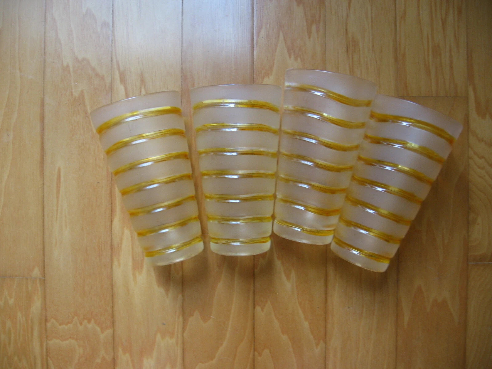 Acrylic Tumbler Drinking Glass Lot of 4 Frosted w/ Horizontal Lines 16 oz Taiwan | eBay