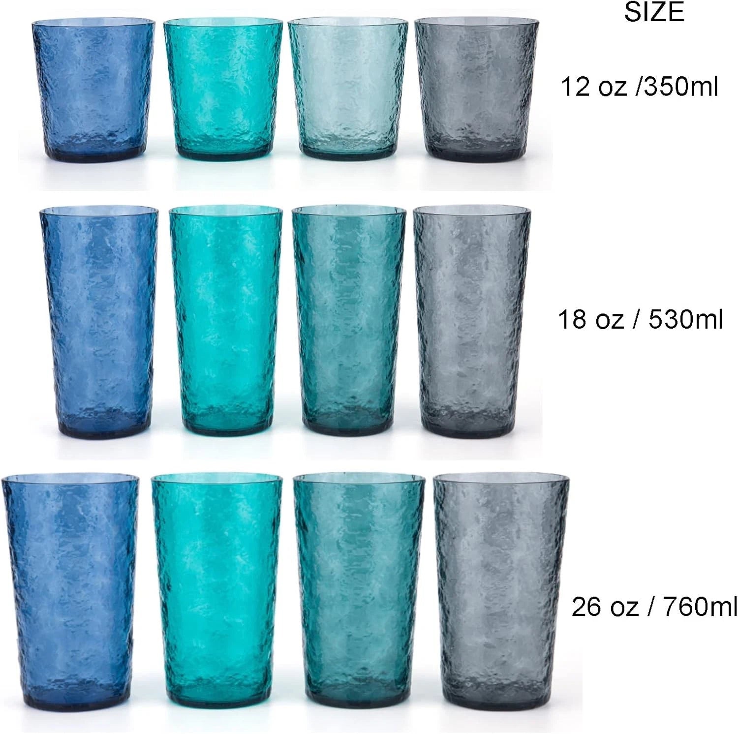 KX-WARE 18-ounce Acrylic Highball Glasses Plastic 6 Count (Pack of 1), Blue | eBay