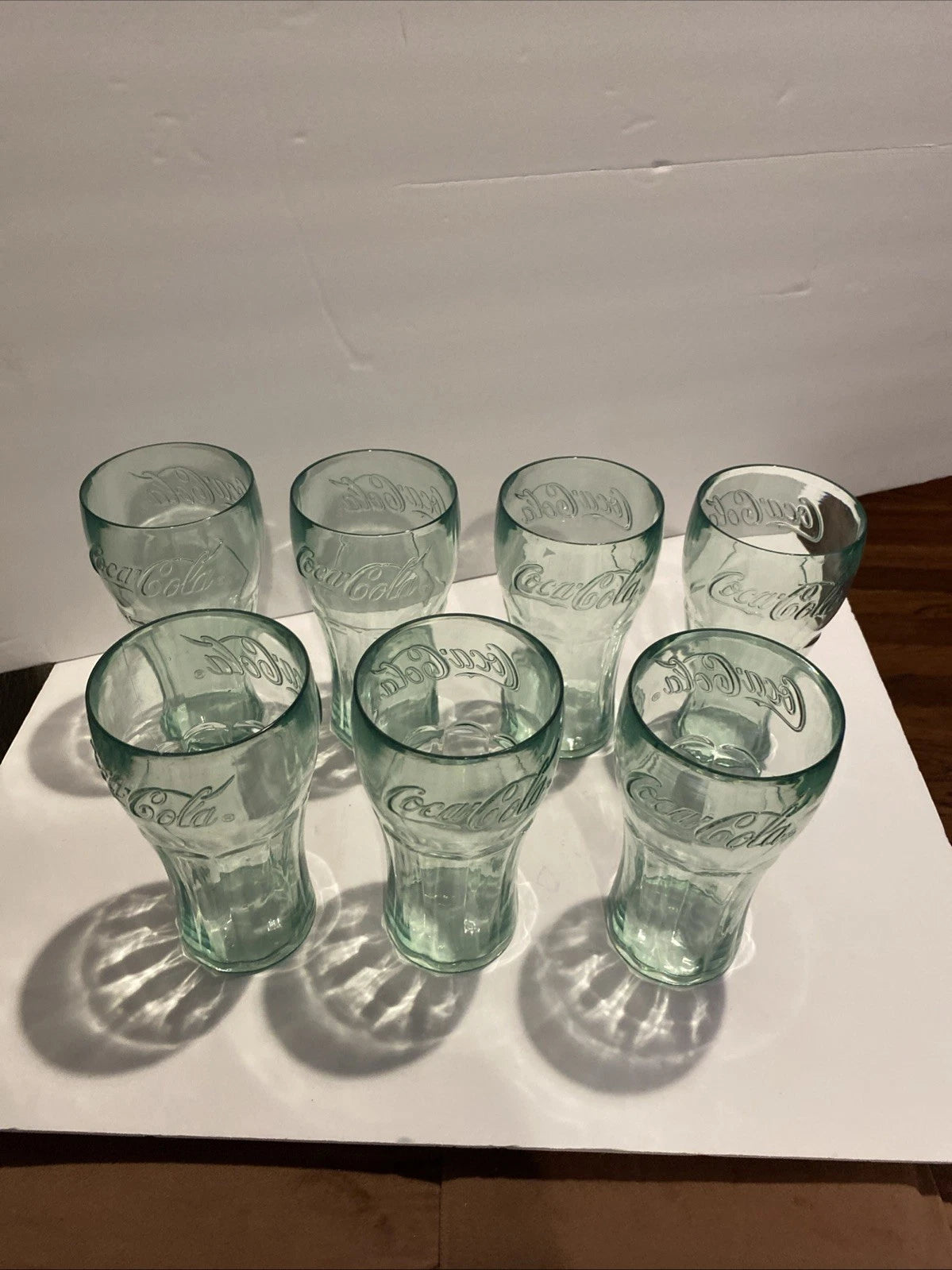 Set of 7 Coca -Cola Green Plastic Tumblers 6” Embossed Logo VTG Style Cups | eBay