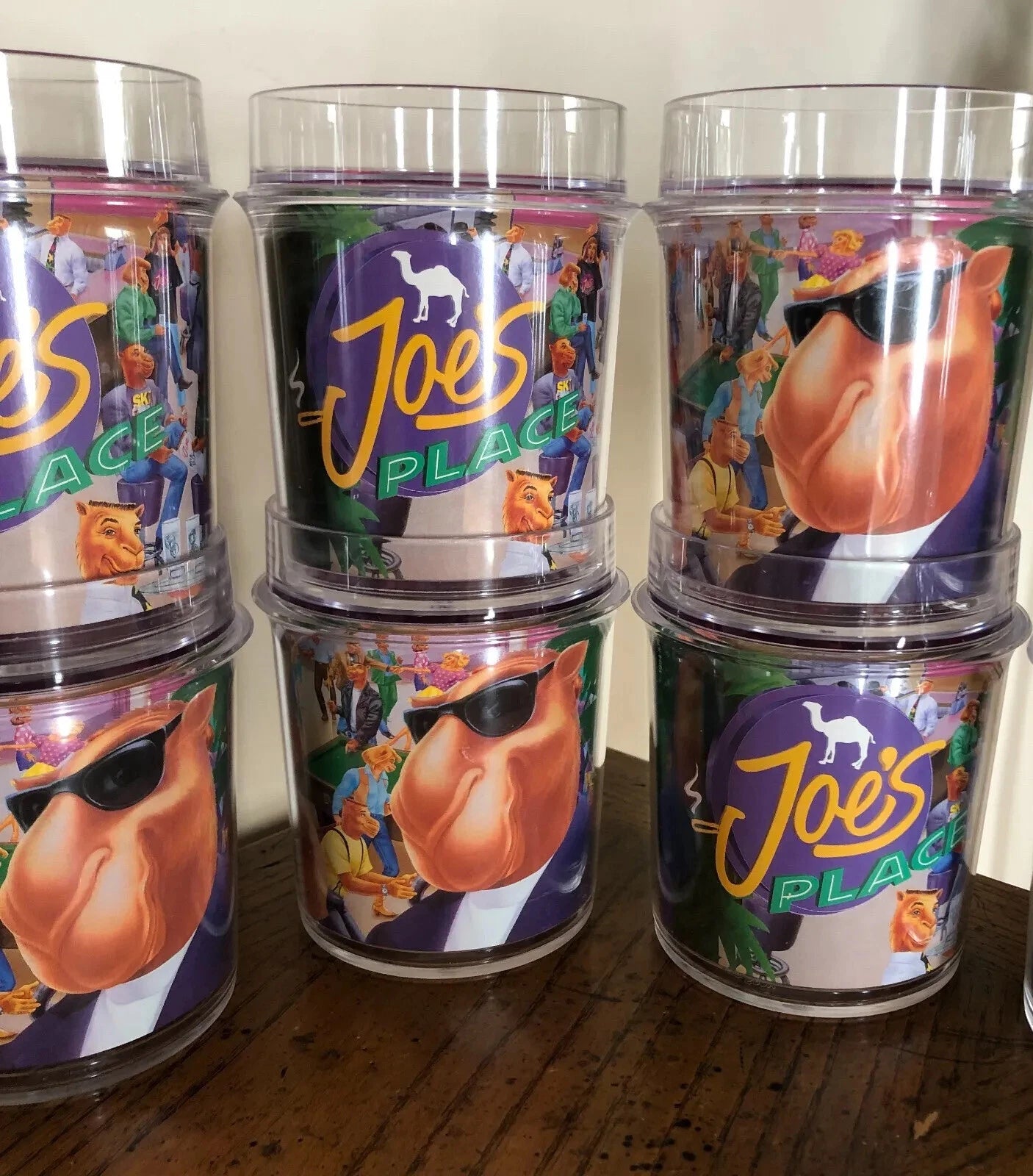 Joe's Place Acrylic Insulated Cups Lot of 6 Vintage 1994 Cool Camel USA Made NEW | eBay