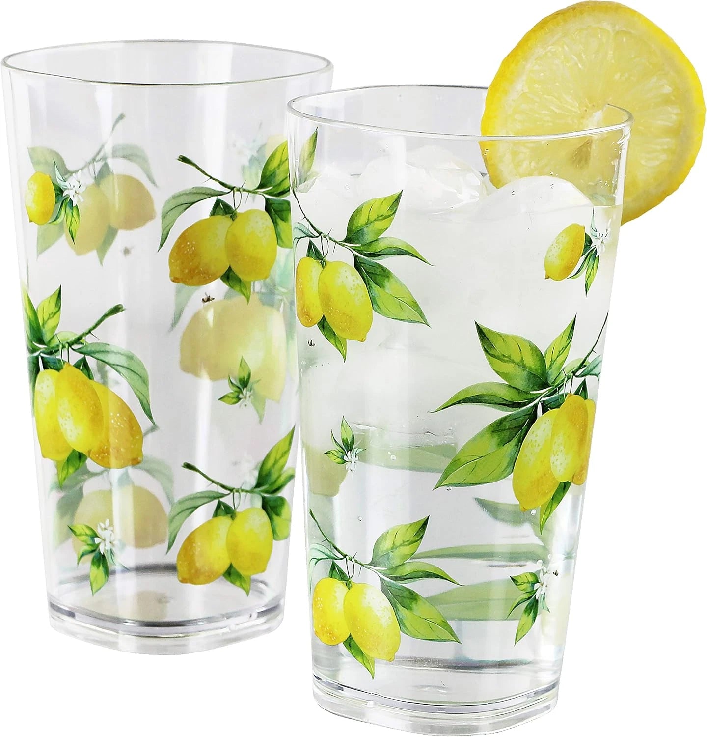 Calypso Basics Fresh Lemons by , 19Oz Acrylic Ice Tea Drinkware, Set of 6, White | eBay