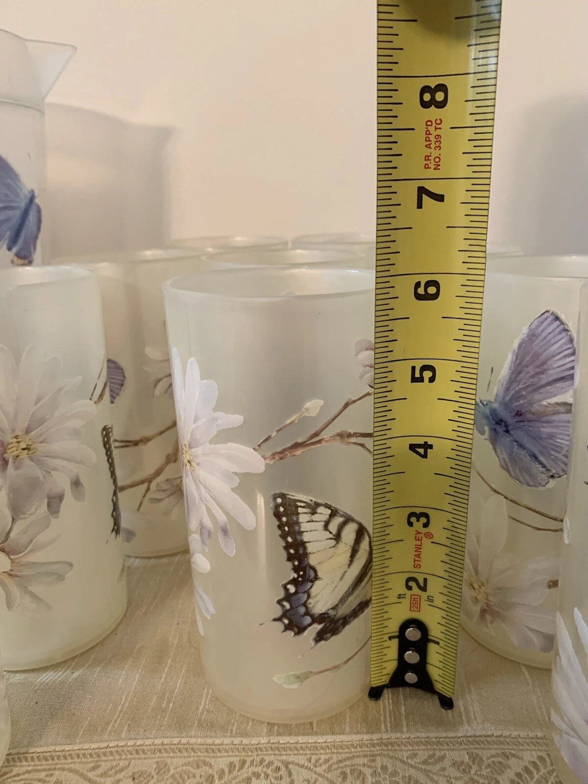 11 Pc-Vntg. Plastic/Acrylic Drinkware Set-Tumblers & Pitcher Butterflies Flowers | eBay