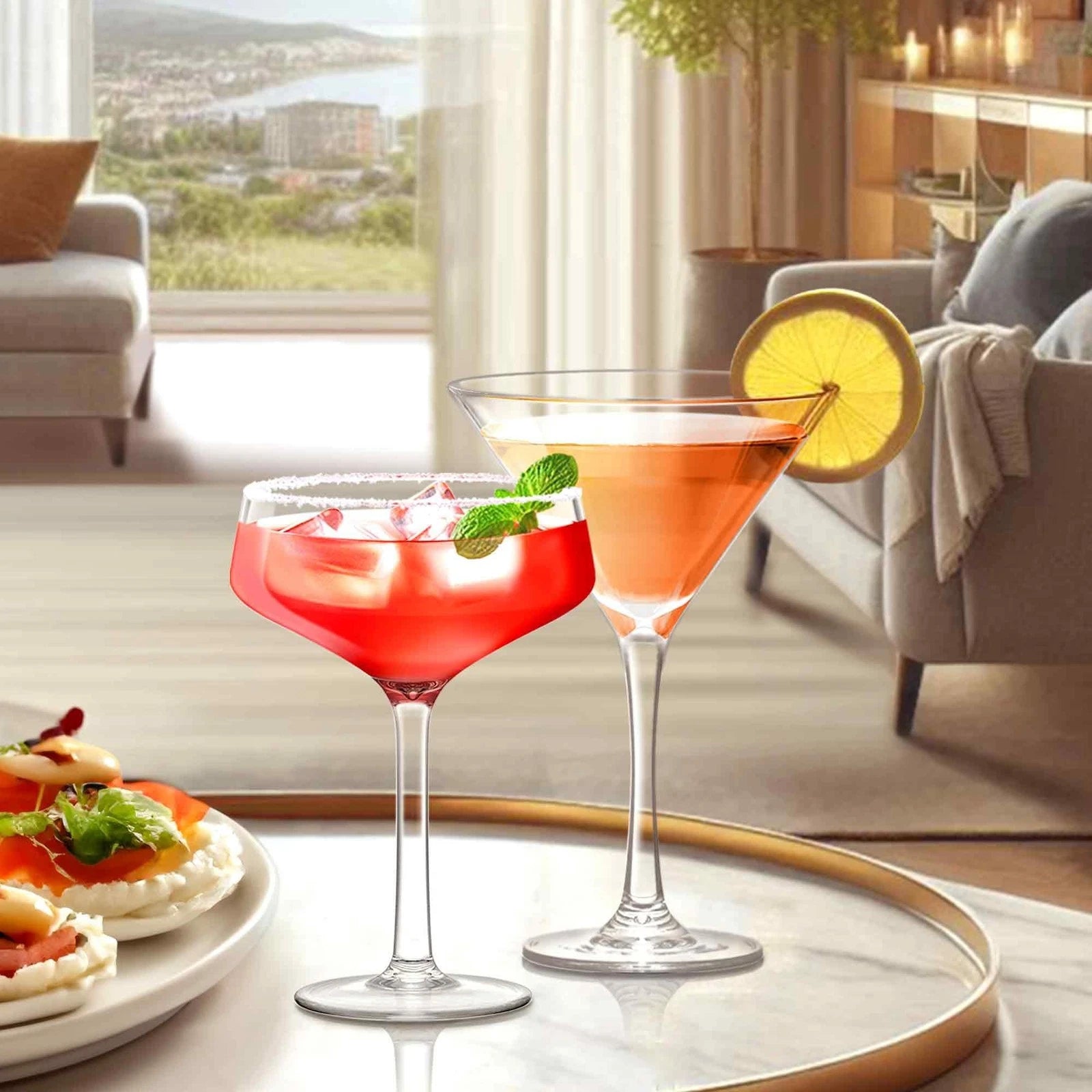 Abby Vesper 10oz Plastic Martini Glasses Set of 6- Reusable, BPA-Free, Outdoor | eBay