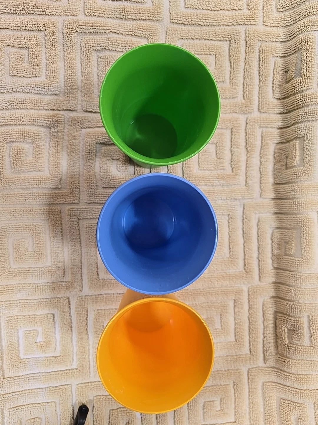 3-Lot Stackable Tupperware Bell Tumbler,Primary Yel,Grn,Bl. Great Pre-owned Cond | eBay