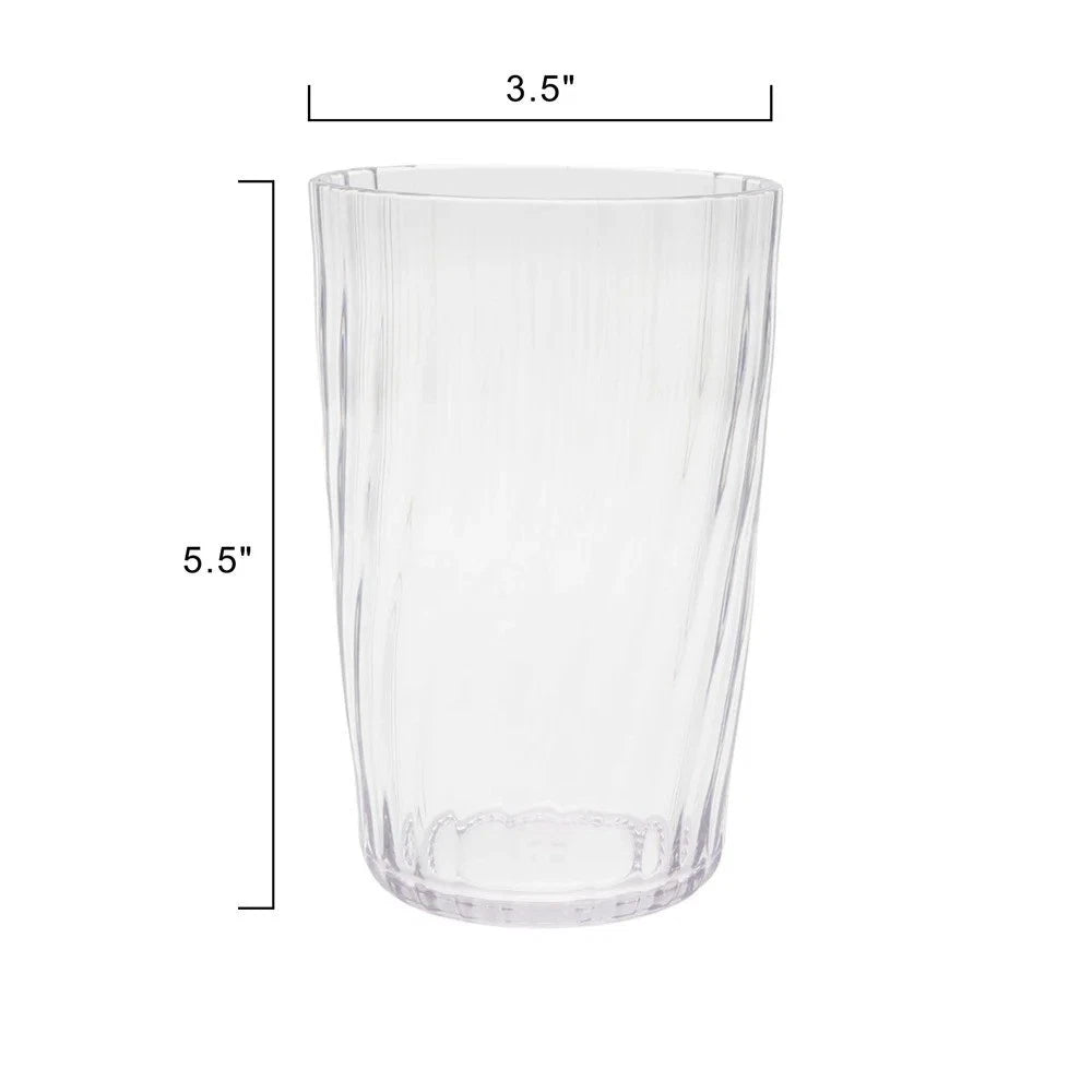 6 Pack 20oz Acrylic Tall Tumblers Dishwasher Safe BPA Free Clear Embossed | eBay