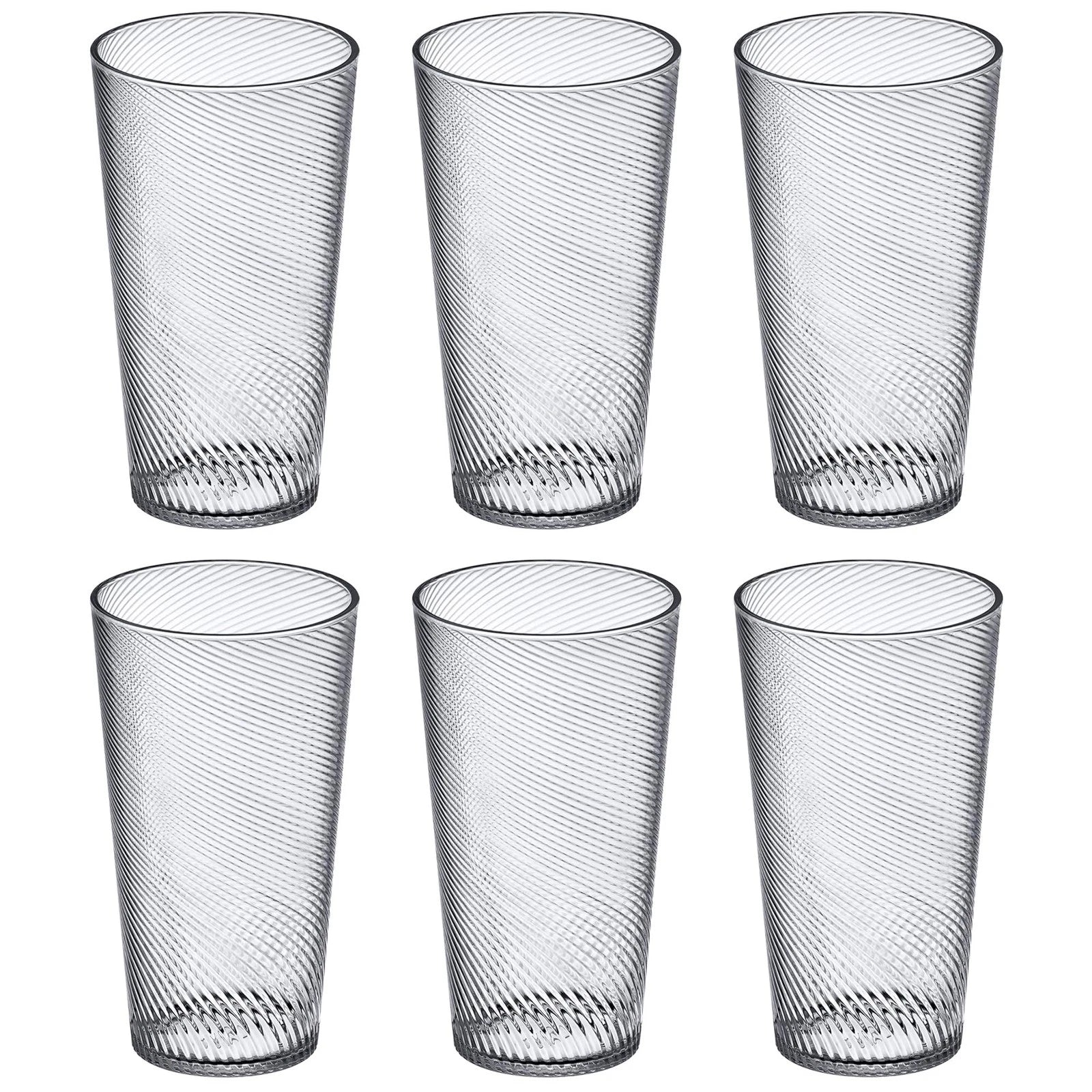 Breeze - 30-Ounce Plastic Tumblers (Set of 6), All-Clear Reusable Cups, Stack... | eBay