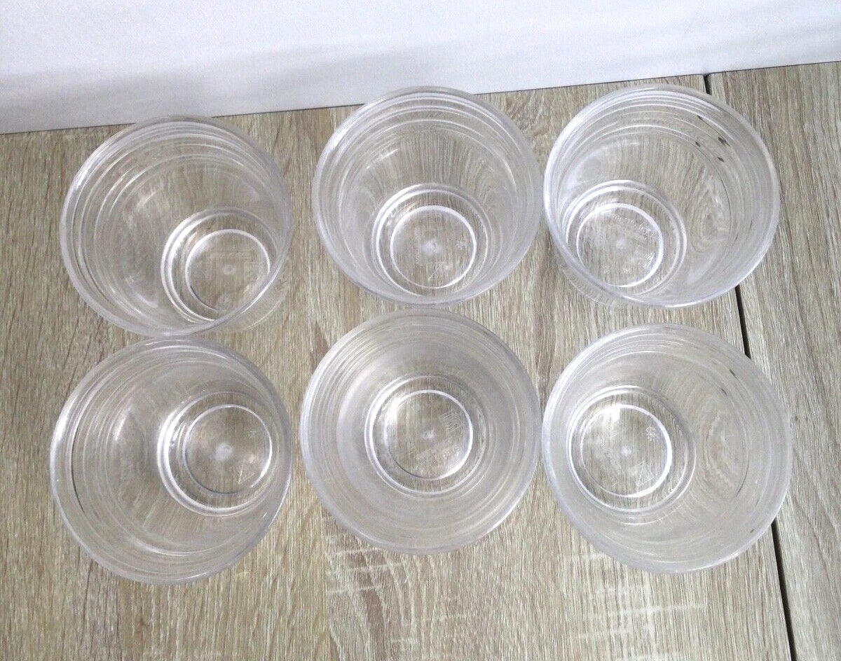 Crate & Barrel Clear Acrylic Tumblers Juice Drinking Set of 6 Ribbed Stackable | eBay