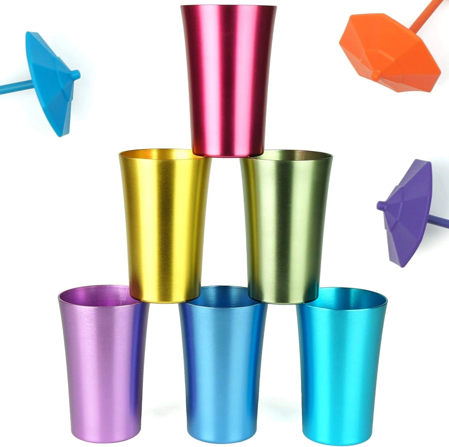 Aluminum Water Tumblers Set of 6 Different Color for Children Adults Travelling | eBay