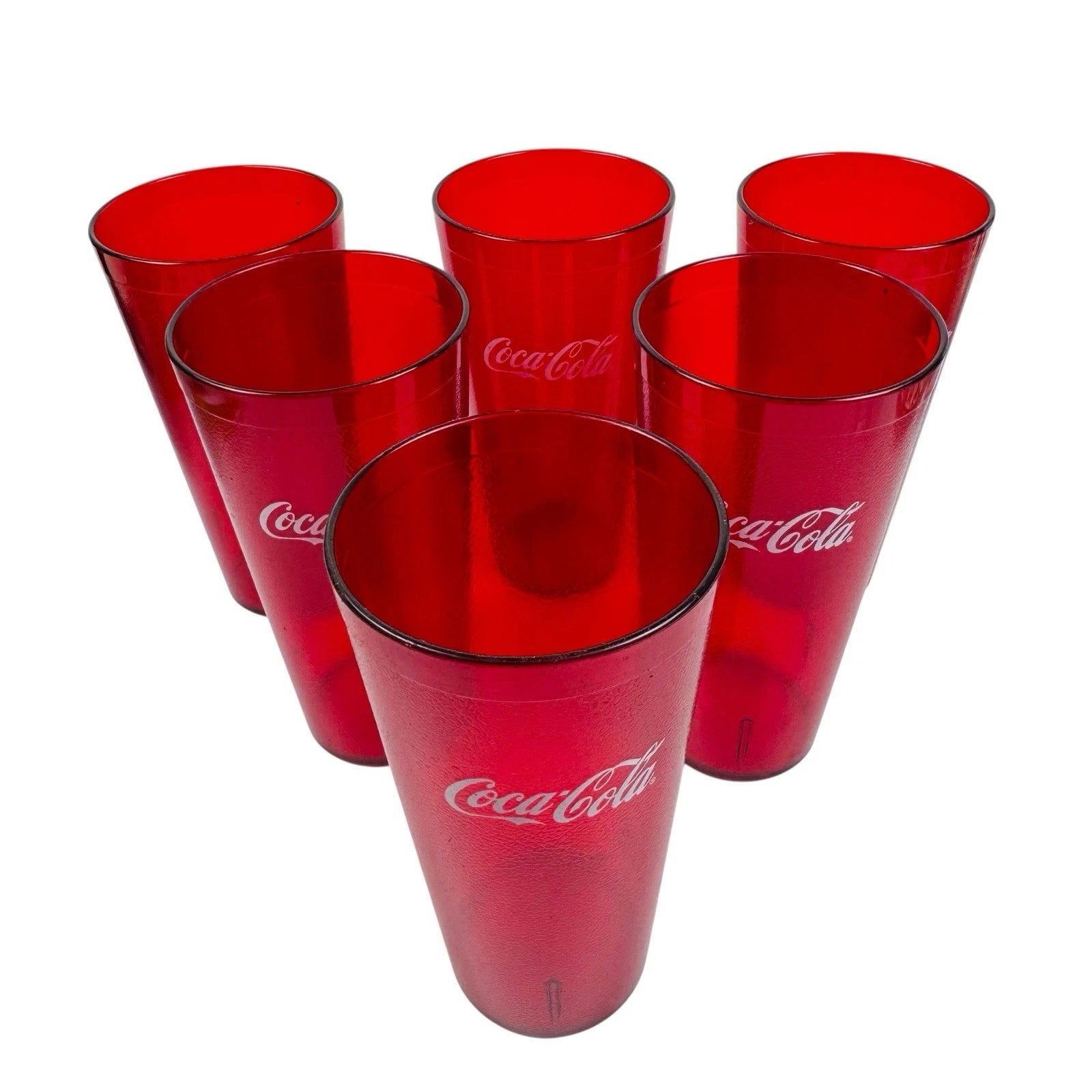 Coke Coca Cola Restaurant Red Plastic Tumblers Cups 20 oz Carlisle Lot of 6 New | eBay