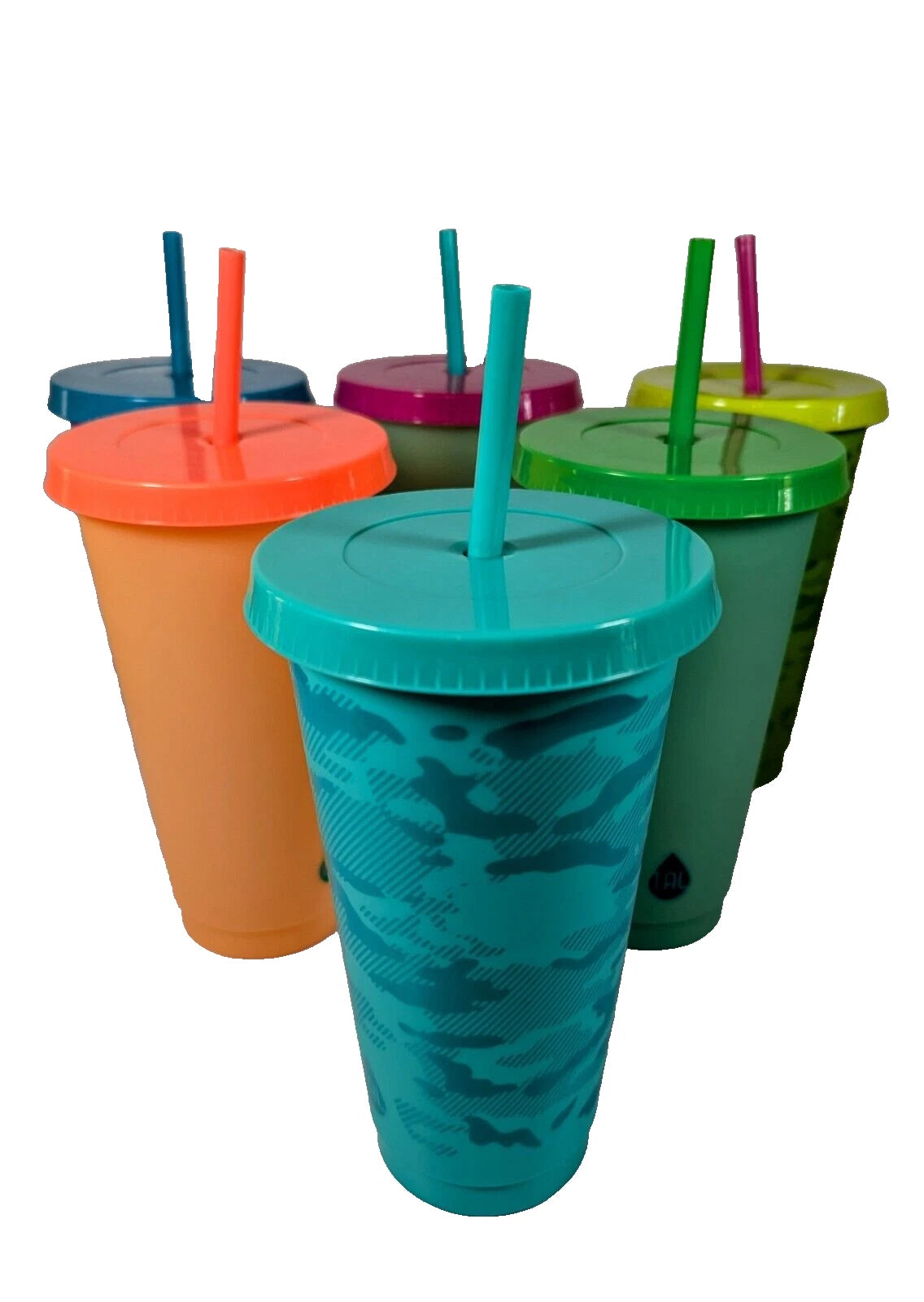 6 TAL Reusable Color Changing Plastic Drinking Cups, Straws and Lids Tumblers | eBay