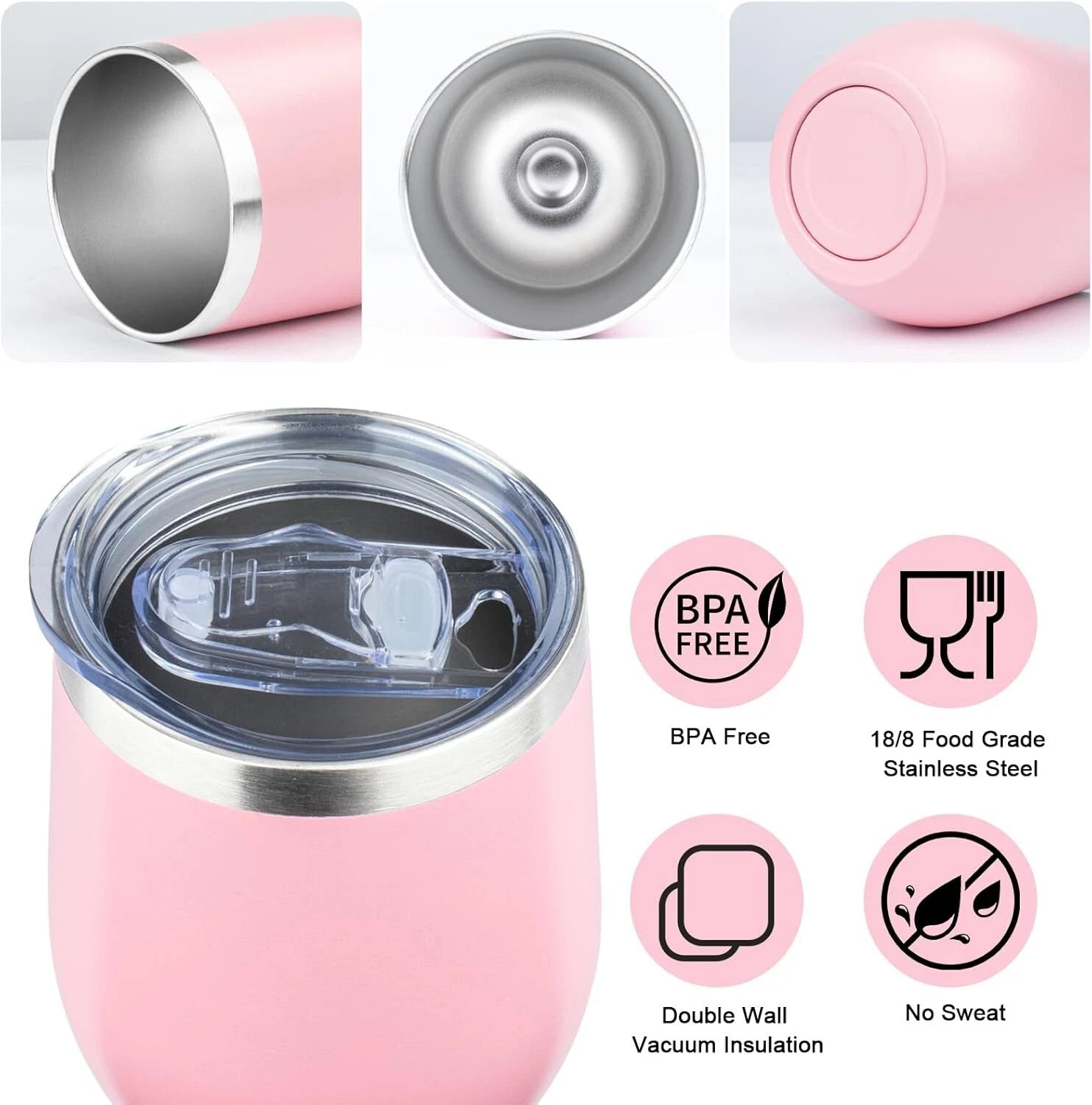 Colorful 12 Oz Insulated Wine Tumblers - Unbreakable Stainless Steel for Travel | eBay