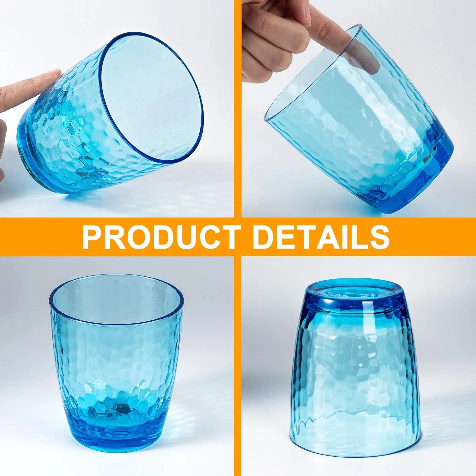 KOXIN-KARLU Hammered 15-ounce Plastic Tumbler Acrylic Glasses, set of 6 Multi... | eBay