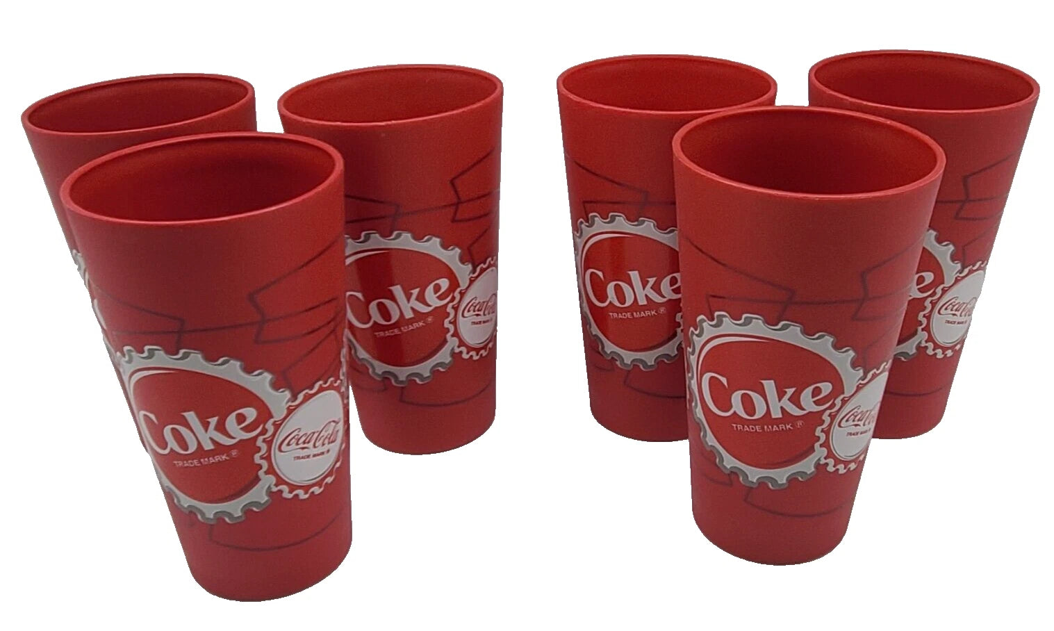 Vintage 2004 Coca Cola Collection Red Plastic Cup Tumblers Coke 7” Set of 6 | eBay